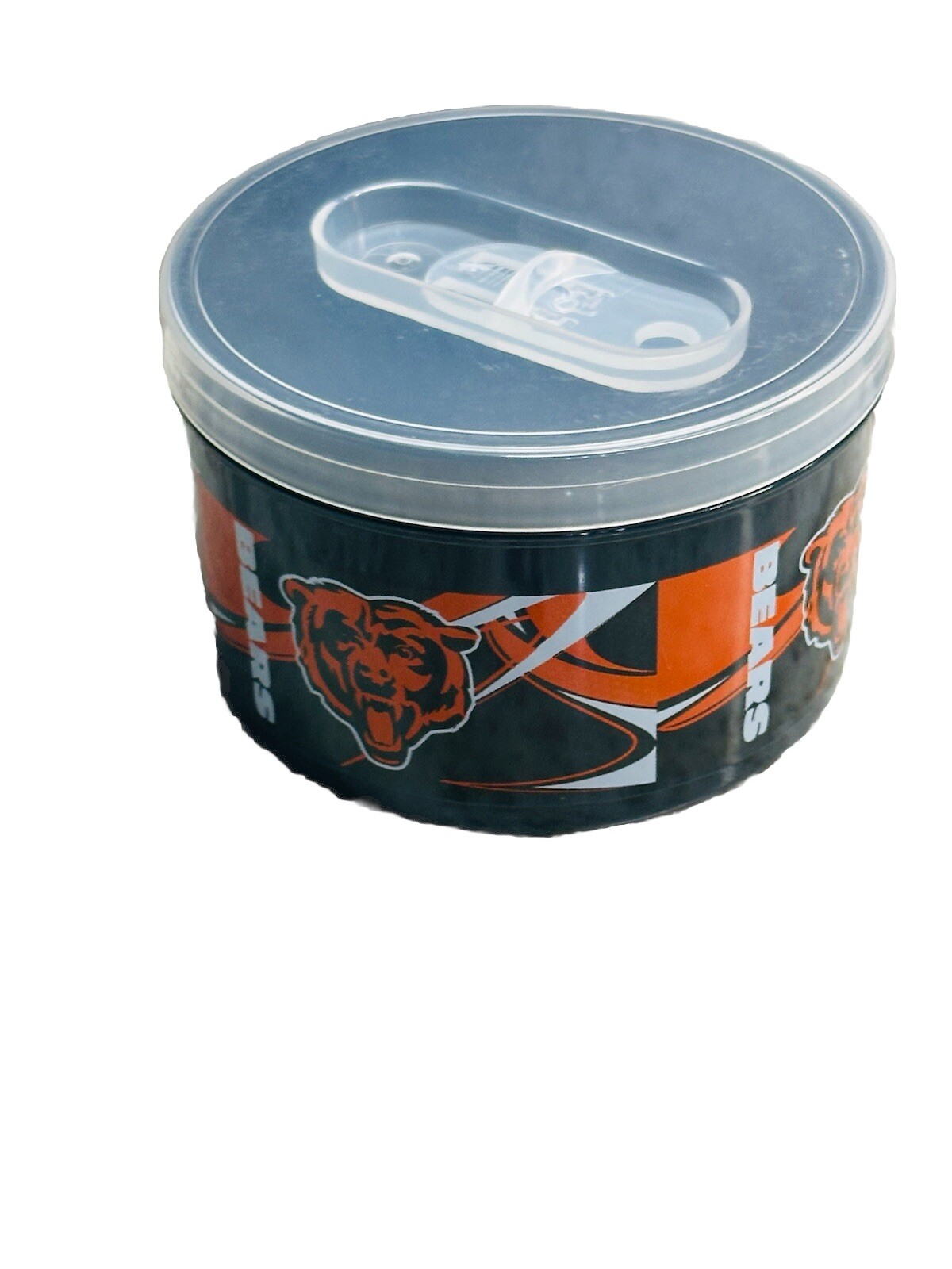 NFL Chicago Bears Plastic Dip Snack Container W/Lid 11.5oz/340ml Licensed Item