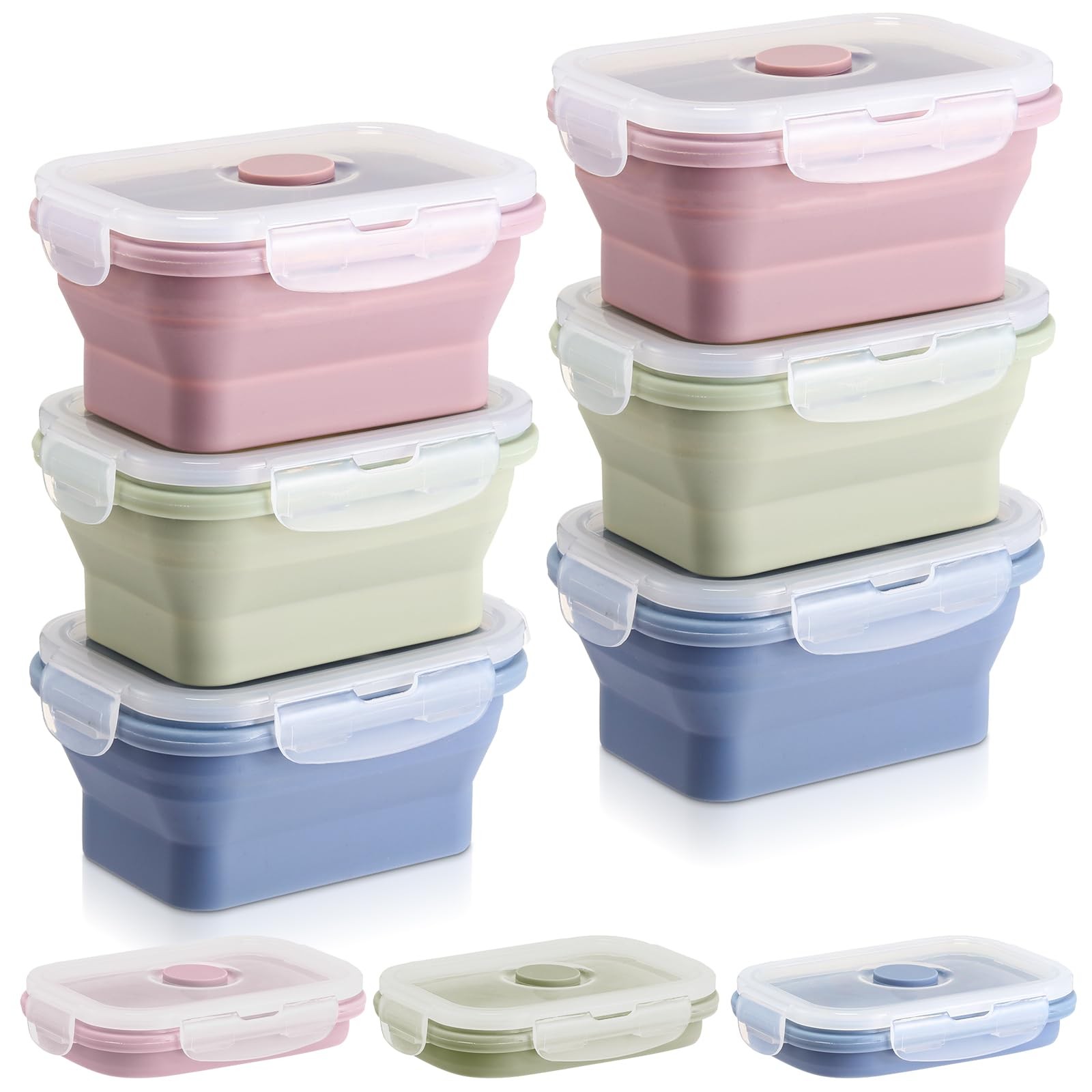 Mifoci 6 Pcs Silicone Containers for Food Collapsible Food Storage Containers…