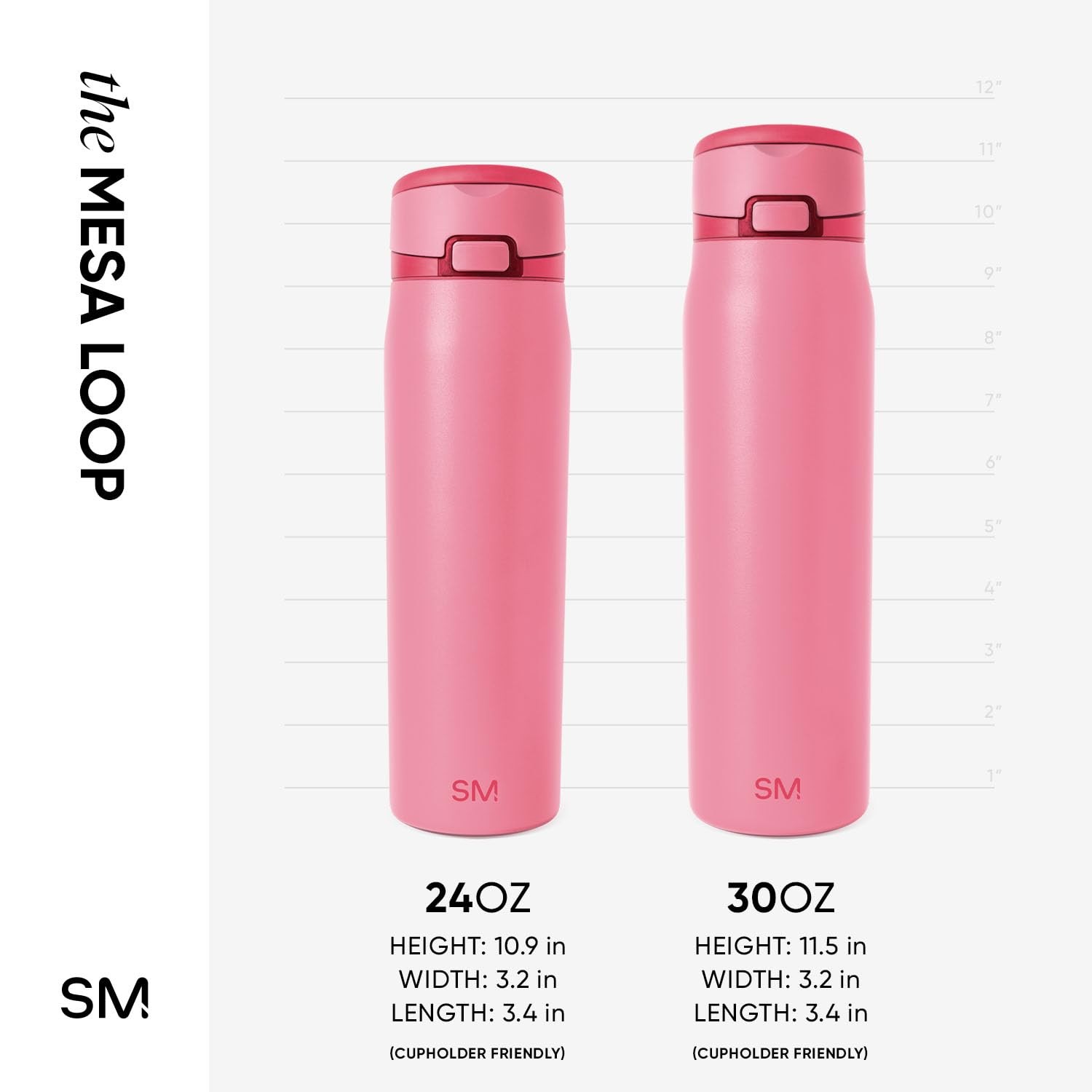 Simple Modern Mesa Loop Water Bottle w/ Covered Straw & Handle – 30oz Velvet Pin