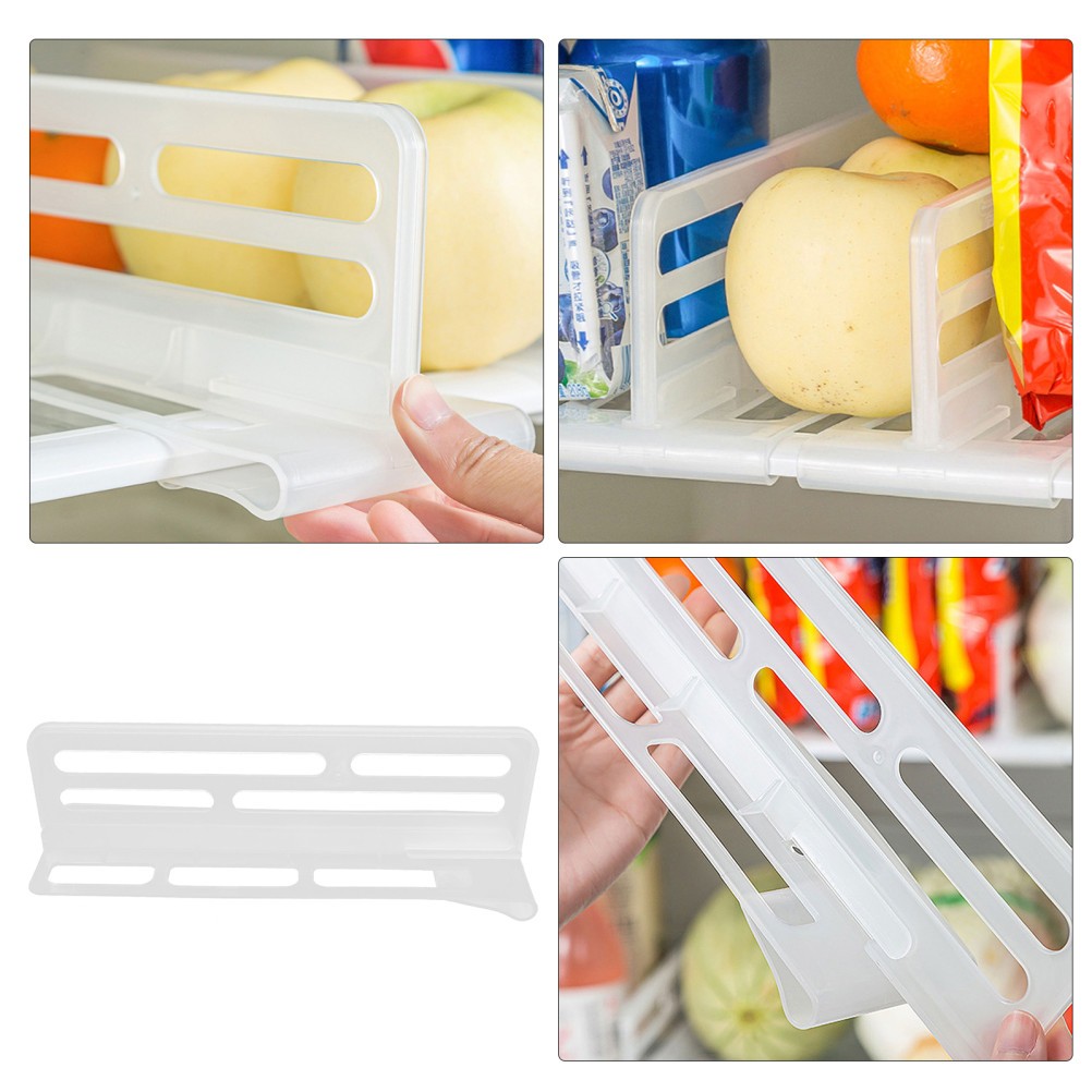 Convenient Fridge Divider Transparent PP Material Refrigerator Drawer Organizer