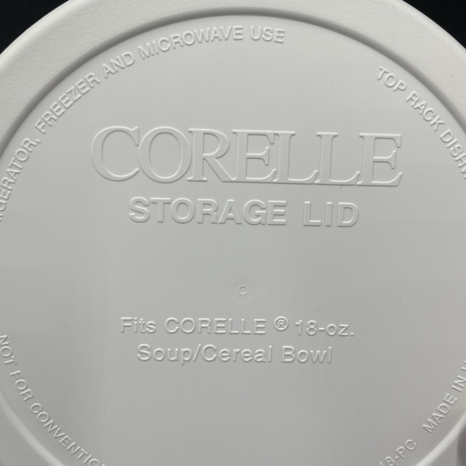 Corelle 418-PC Storage Lid White Plastic Fits 18 oz Soup Cereal Bowl Lot of 7
