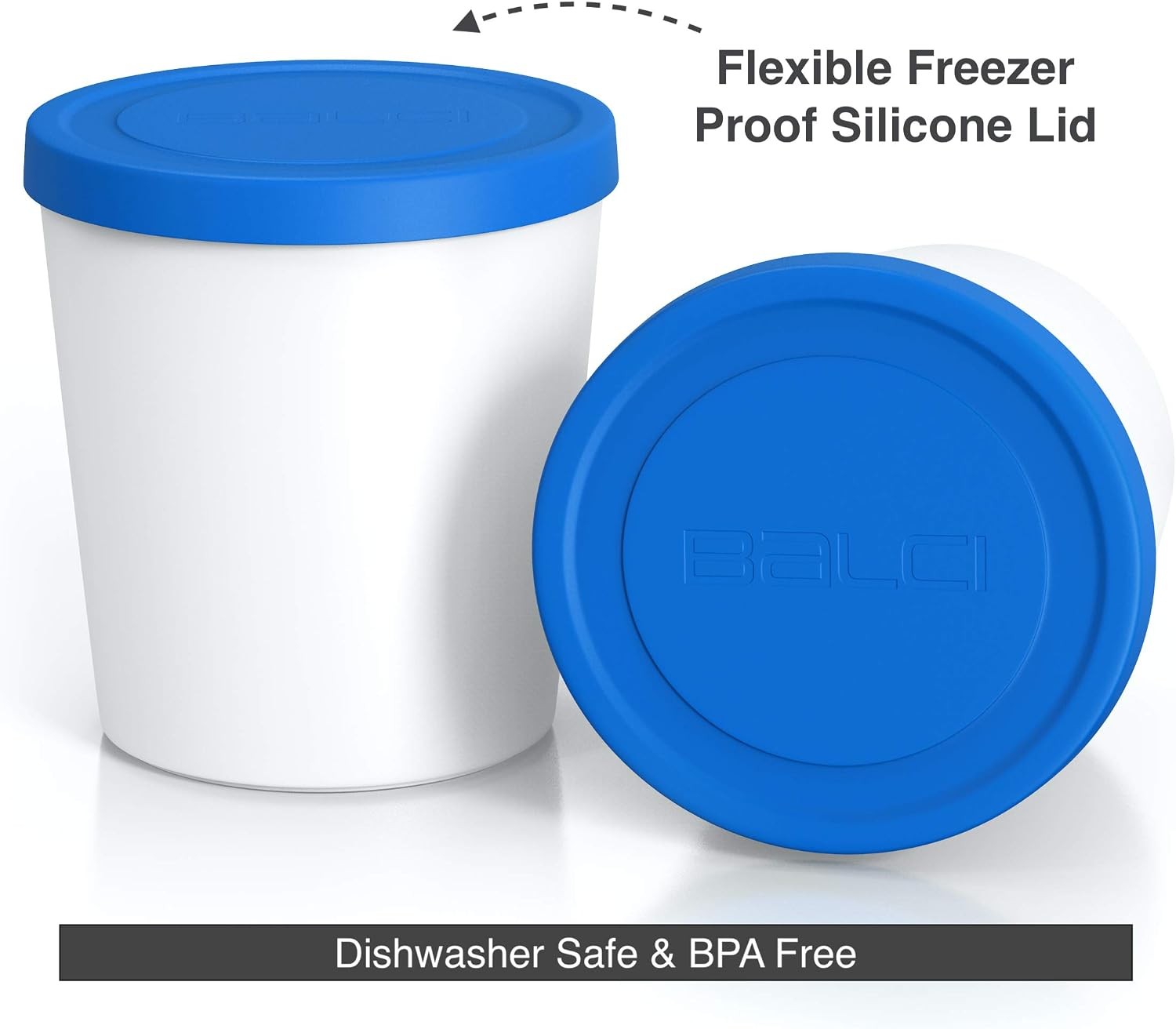 – Premium Ice Cream Containers (2 Pack – 1 Quart Each) Perfect Freezer Storage