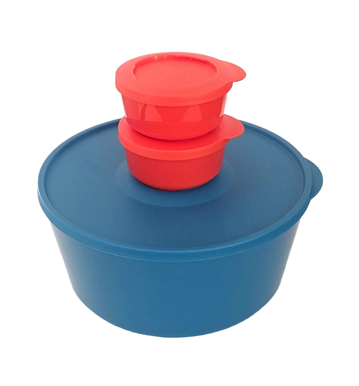 Tupperware Ilumina Interlocking Salad Stackable Bowl/Serving Set of 3 Bowls NEW