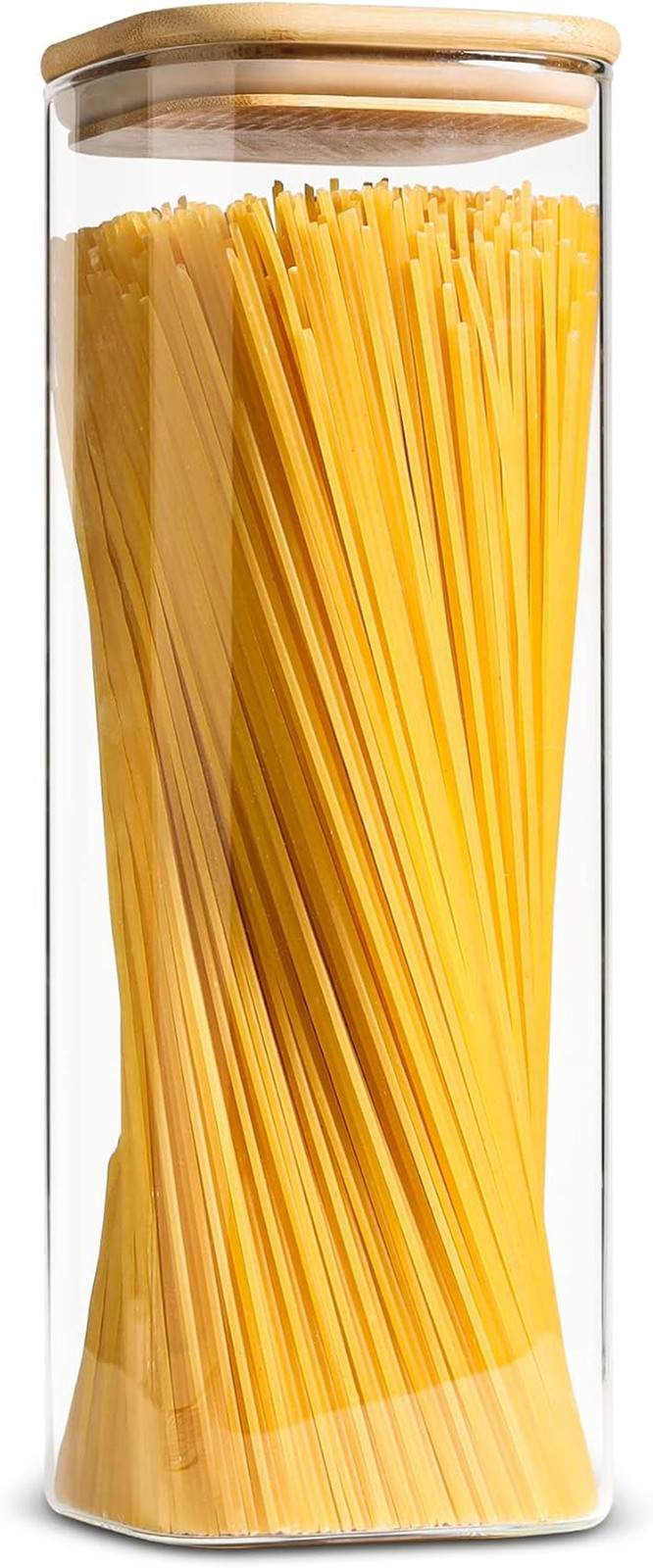 Comsaf Glass Spaghetti Pasta Storage Containers with Lid(71Oz), Tall Clear Airti