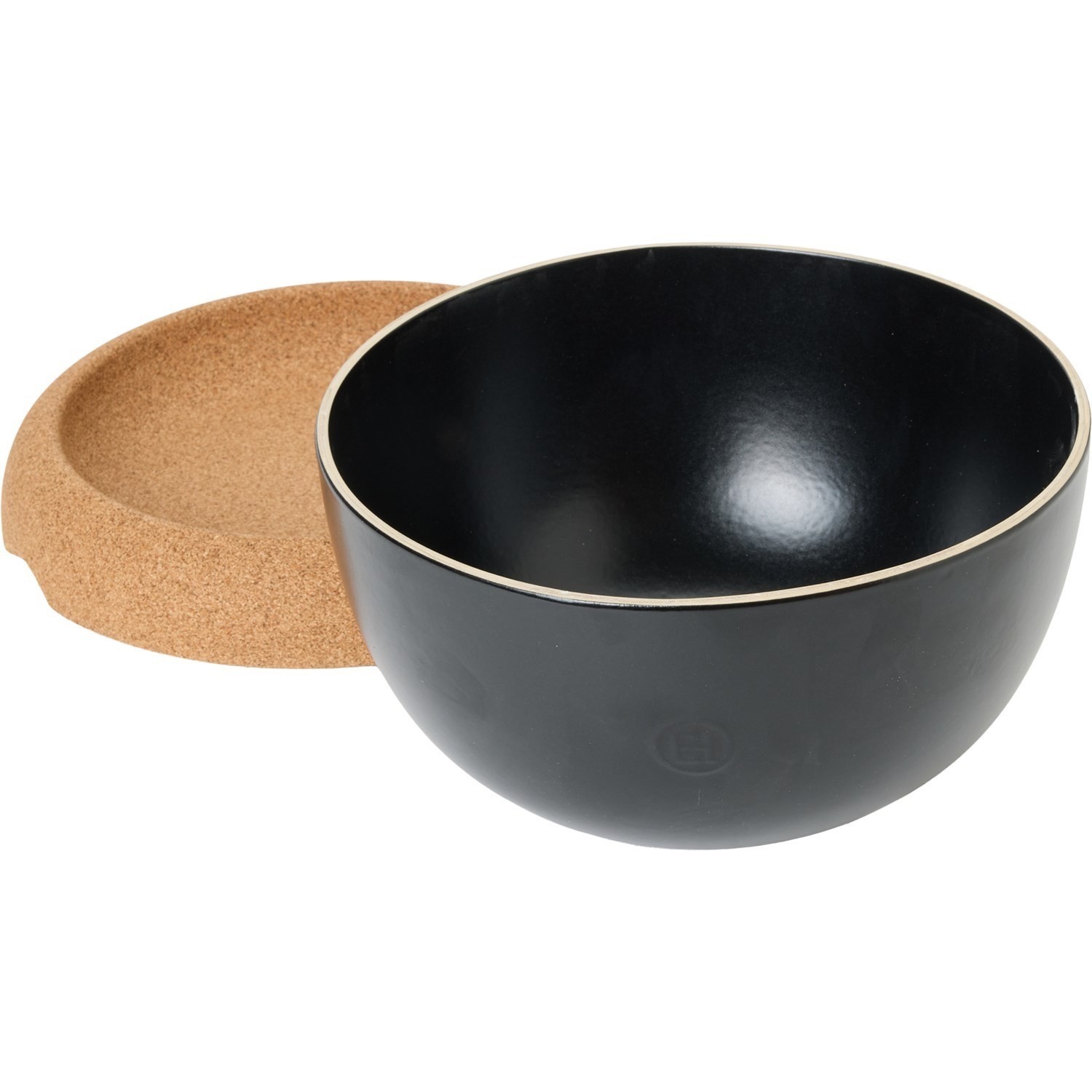 Emile Henry Deep Food Storage Bowl 10.6″ with Lid Black Truffle Made in France