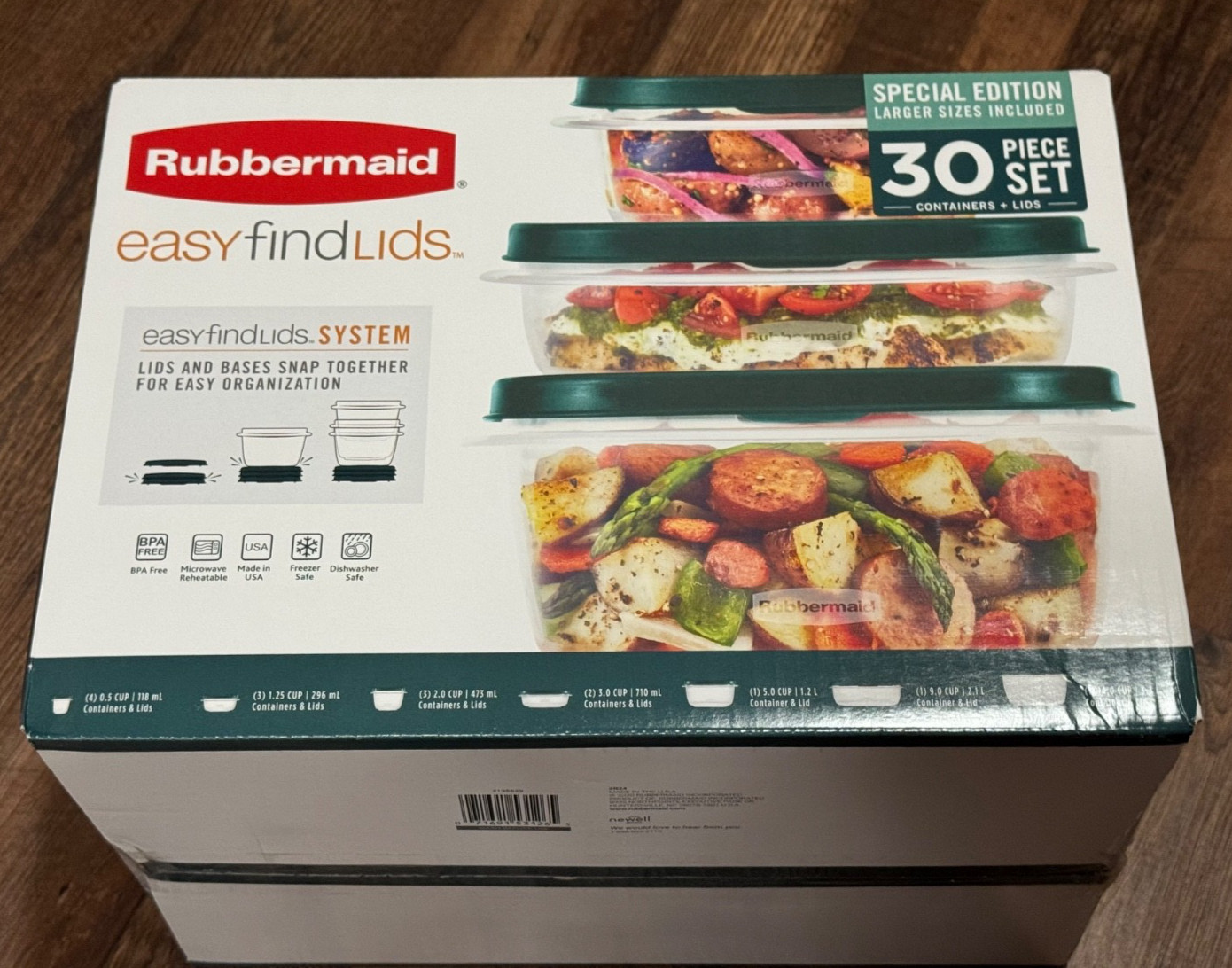 NEW Special Edition Rubbermaid 30pc (+Larger Sizes) Easy Find Lids Storage Set