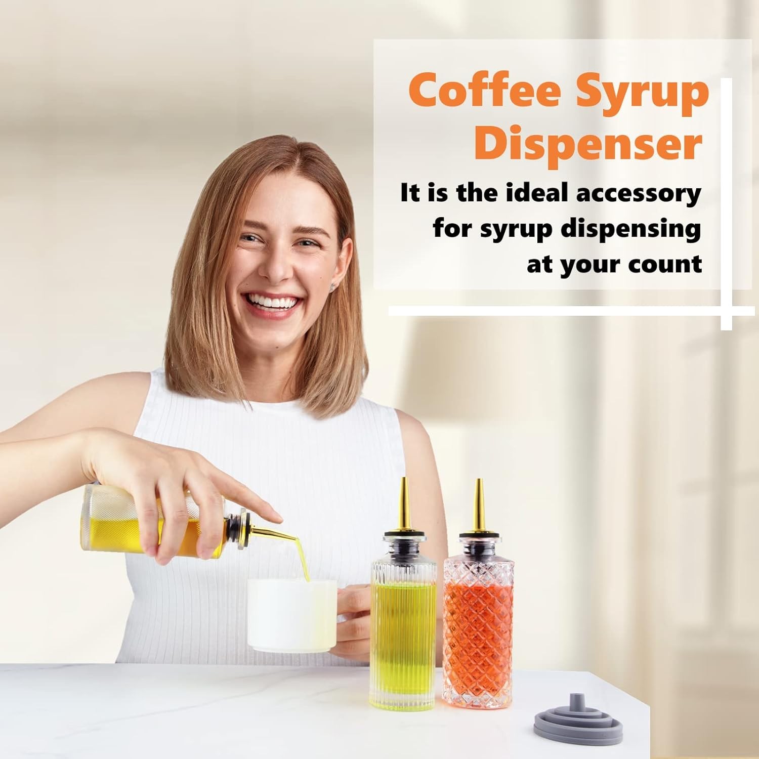 Syrup Dispenser Bottles Set 3 Packs 5 OZ Simple Small Syrup Bottles (3 Pack)