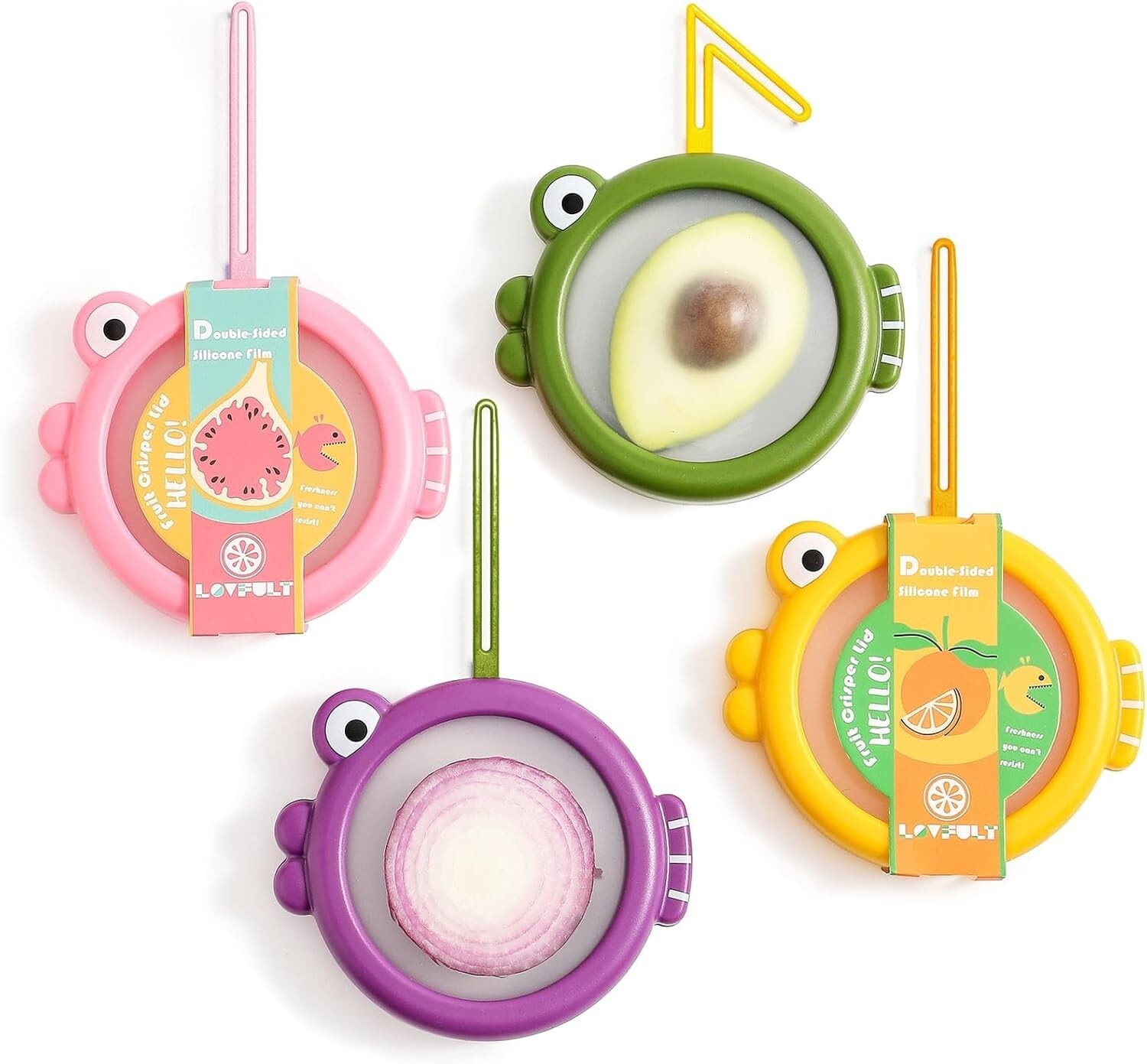 4-Pack Avocado & Onion Saver – Reusable Fridge Containers for Fruits & Veggies
