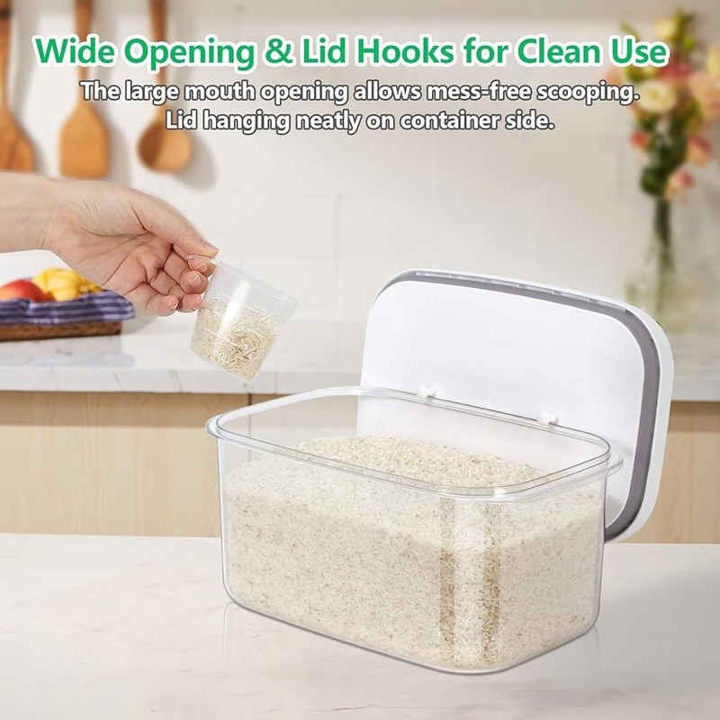 Large Airtight Food Storage Container Rice Flour Sugar Beans Cereal PET Material