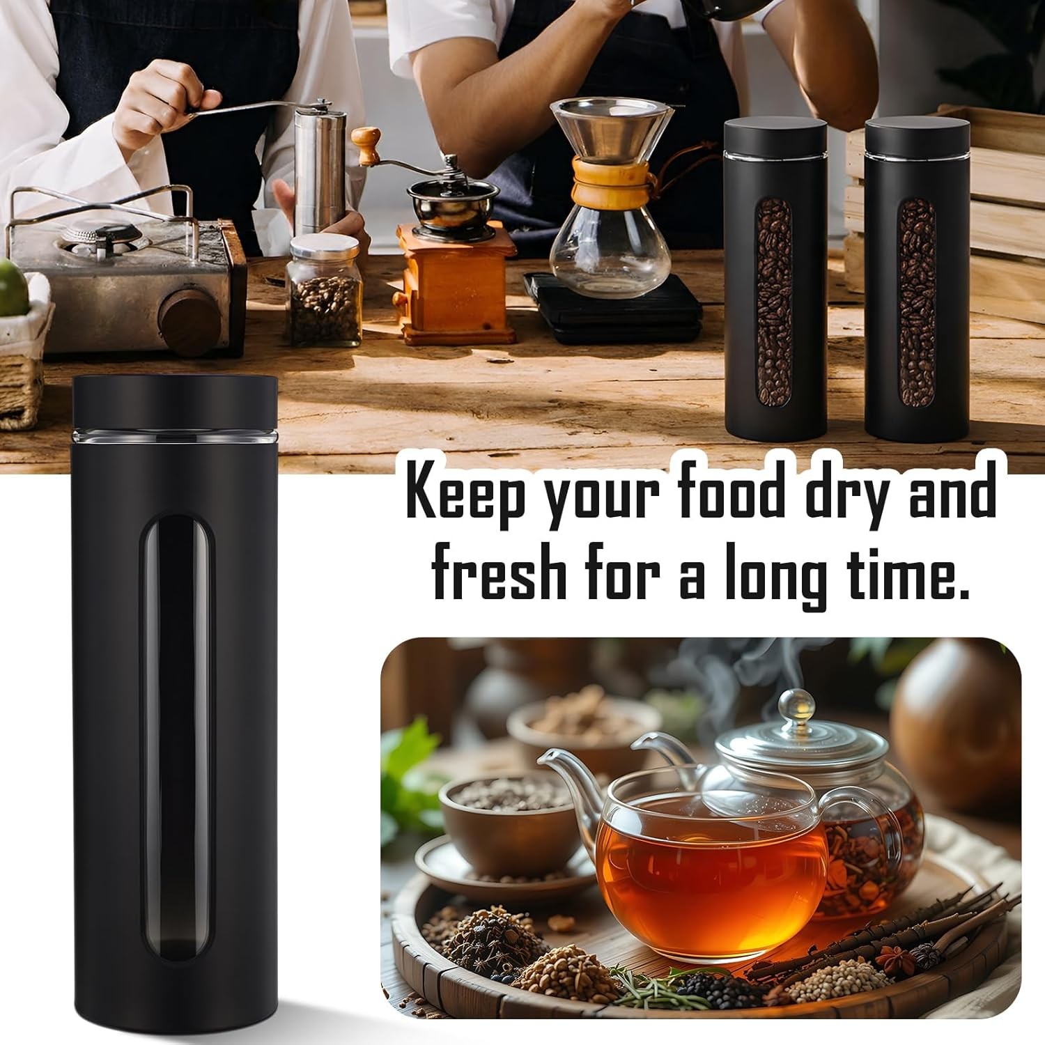 6 Pack Kitchen Canisters Set Airtight Stainless Steel Canister Food Storage