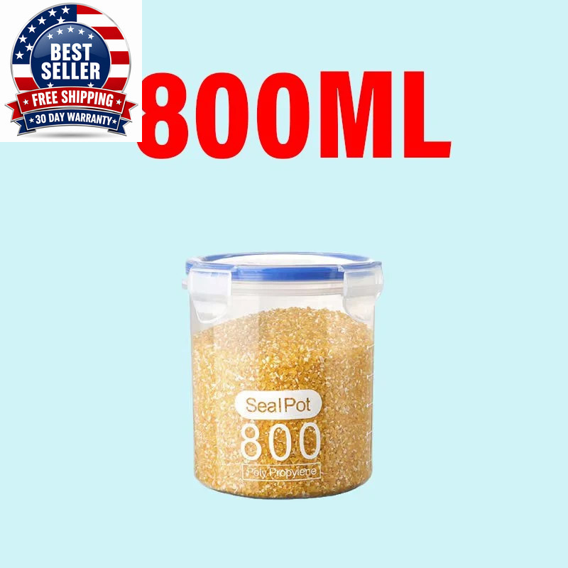 Large Capacity Sealed Crisper Storage Box with Scale and Clear Jar