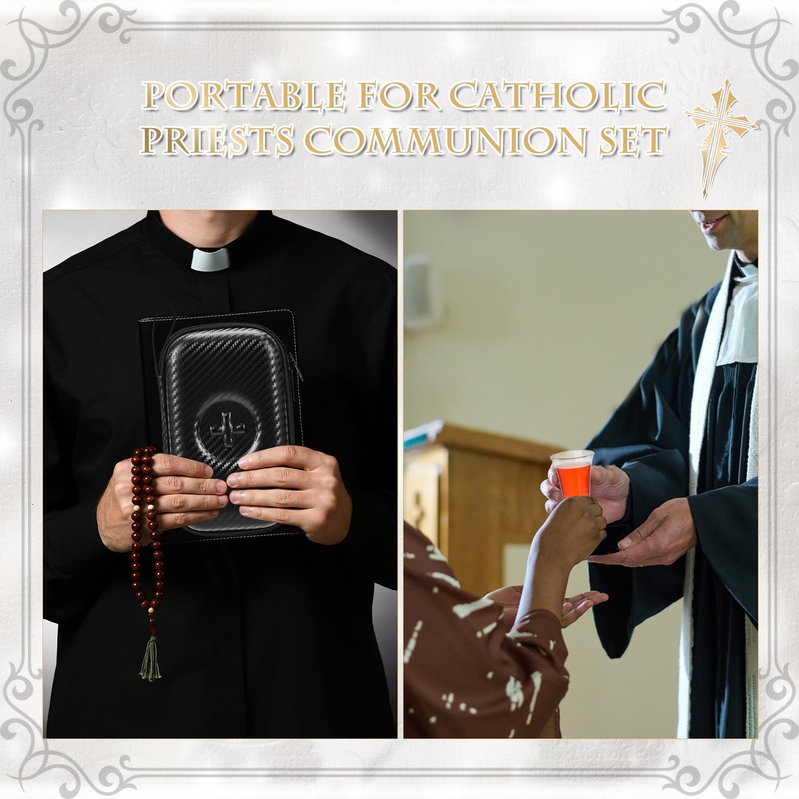 2 Set Portable Communion Set Gifts for Catholic Priests Travel, Home Visits, …