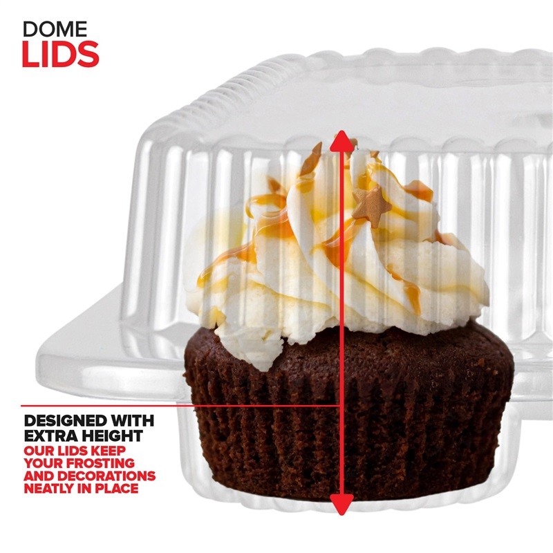 Stock Your Home Mini Plastic Cupcake Containers 20 Pack 12 Ct Tray Compartment