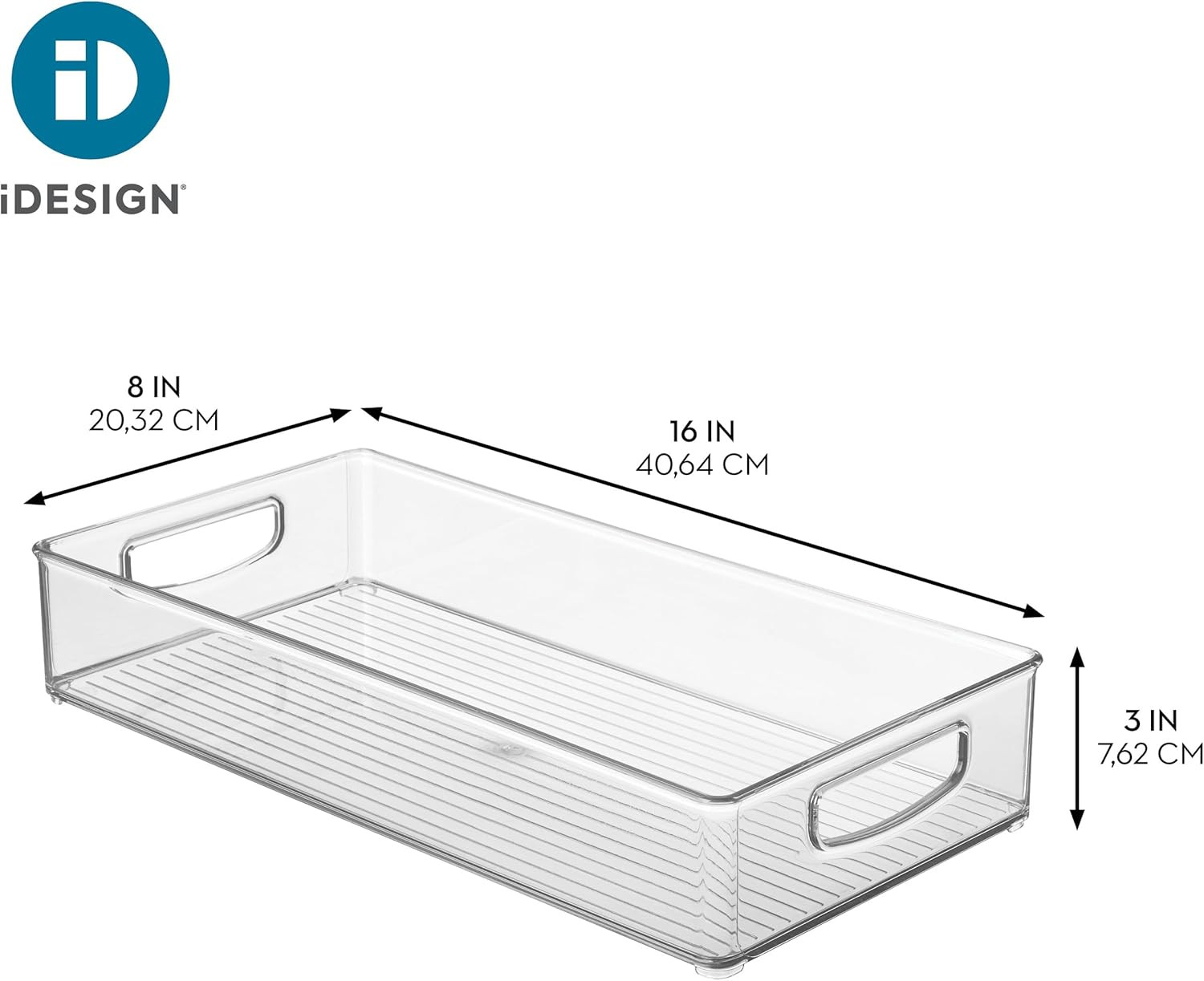 Stackable Clear Plastic Extra Long Pantry Organizers and Cabinet Storage Bins fo
