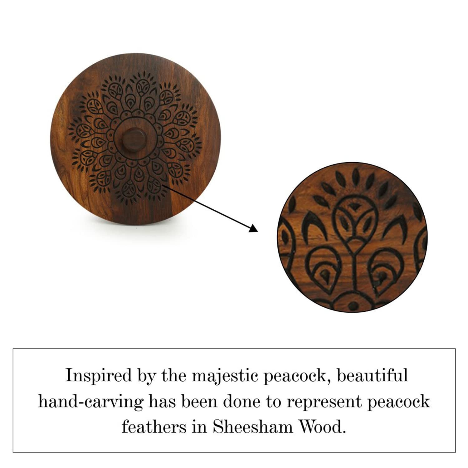 Sheesham Wood Spice Box for Kitchen with Spoon 7 Partitions 120 ml Each