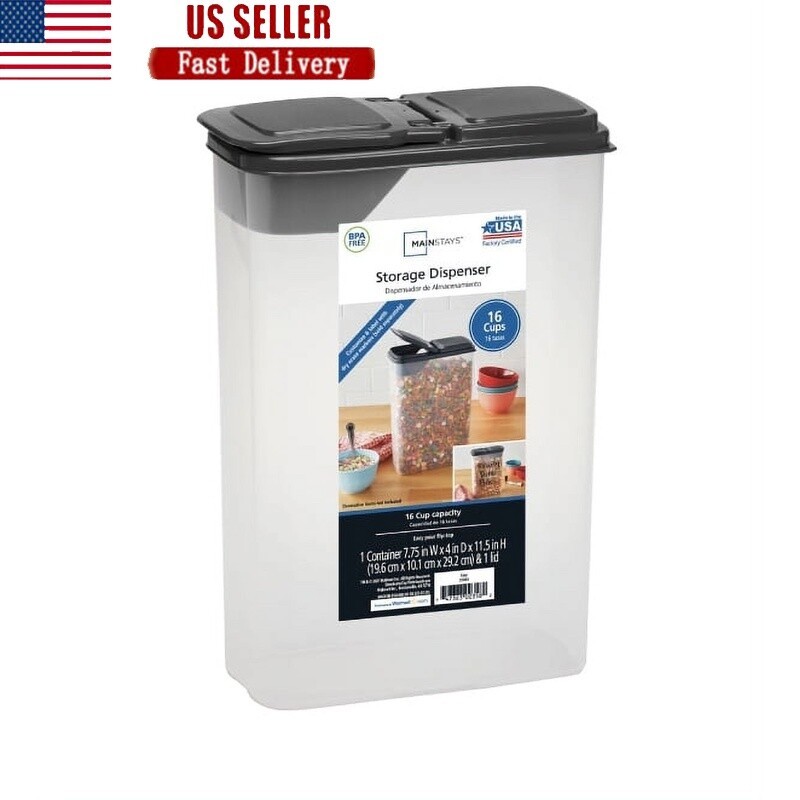 Cereal Dispenser Clear Plastic Storage Container Snacks Bird Seed Pet Food New