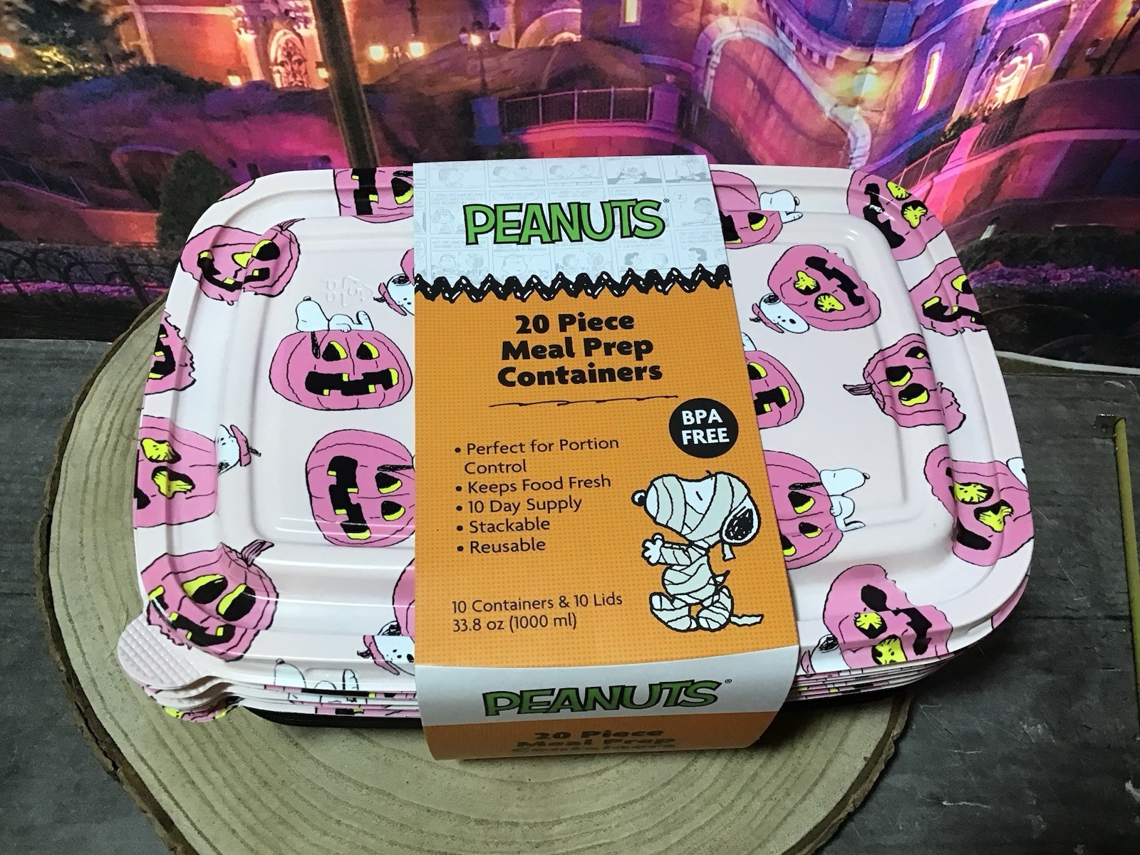 Peanuts Snoopy Pink Pumpkins Halloween 20 Piece Meal Prep Containers -NEW