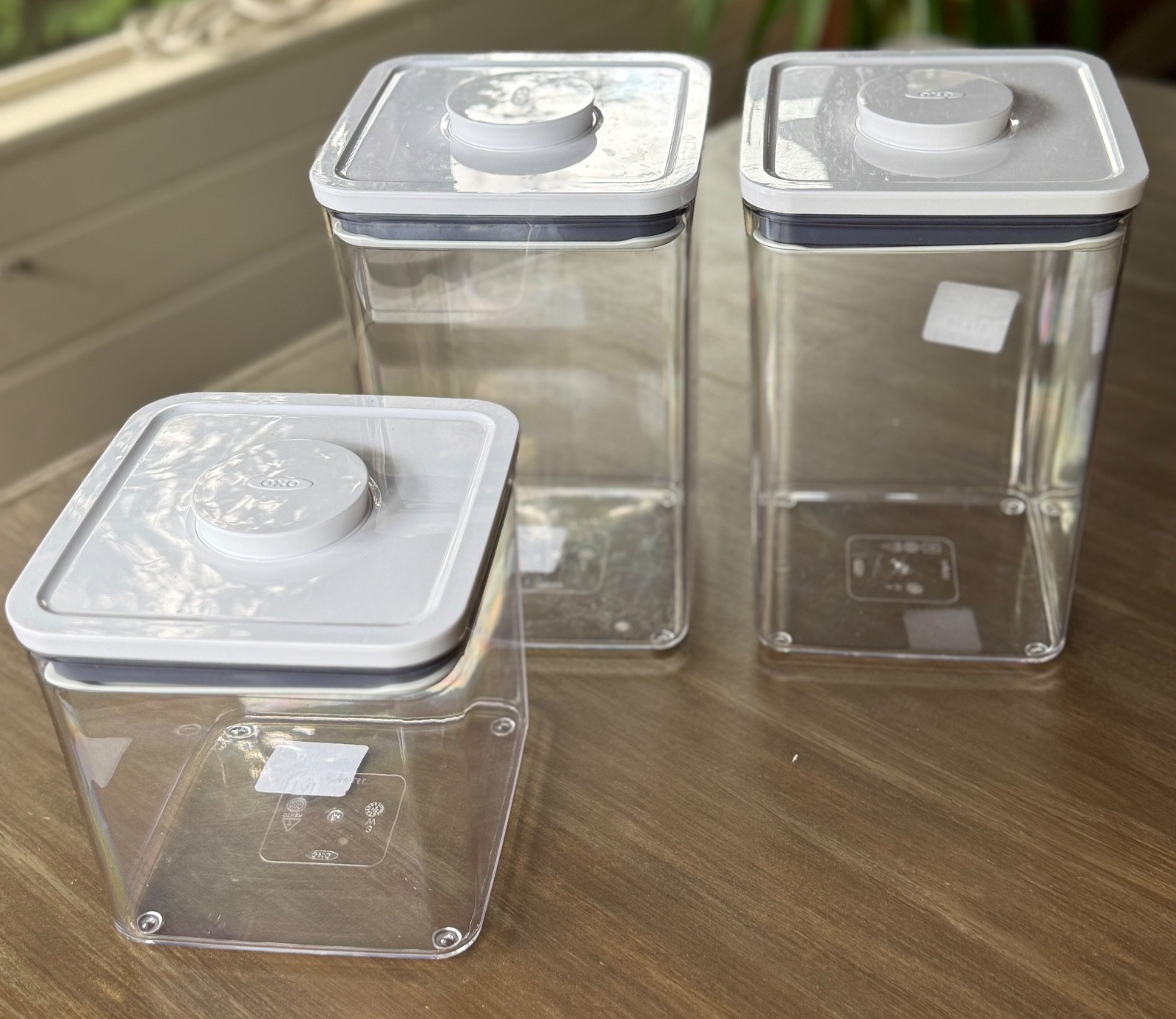 OXO Good Grips POP Top 6 Pc Container Set Clear Food Storage Pantry White $115