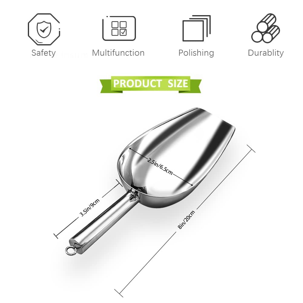 6oz Metal Ice Scoop,Kitchen Ice Scooper for Ice Maker,Small Food Scoops for Part