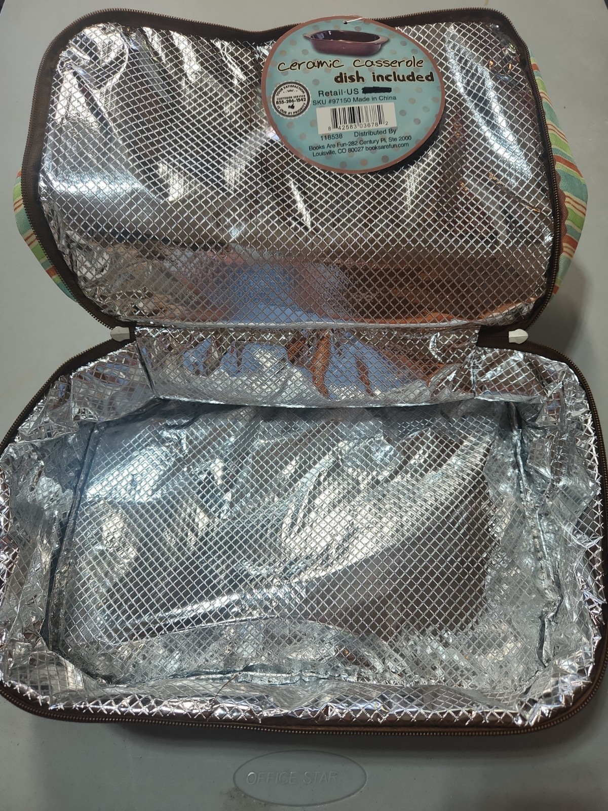 New Potluck Carrier Bag Insulated Thermal Tote Polka Dot Multi-Tier No Dish