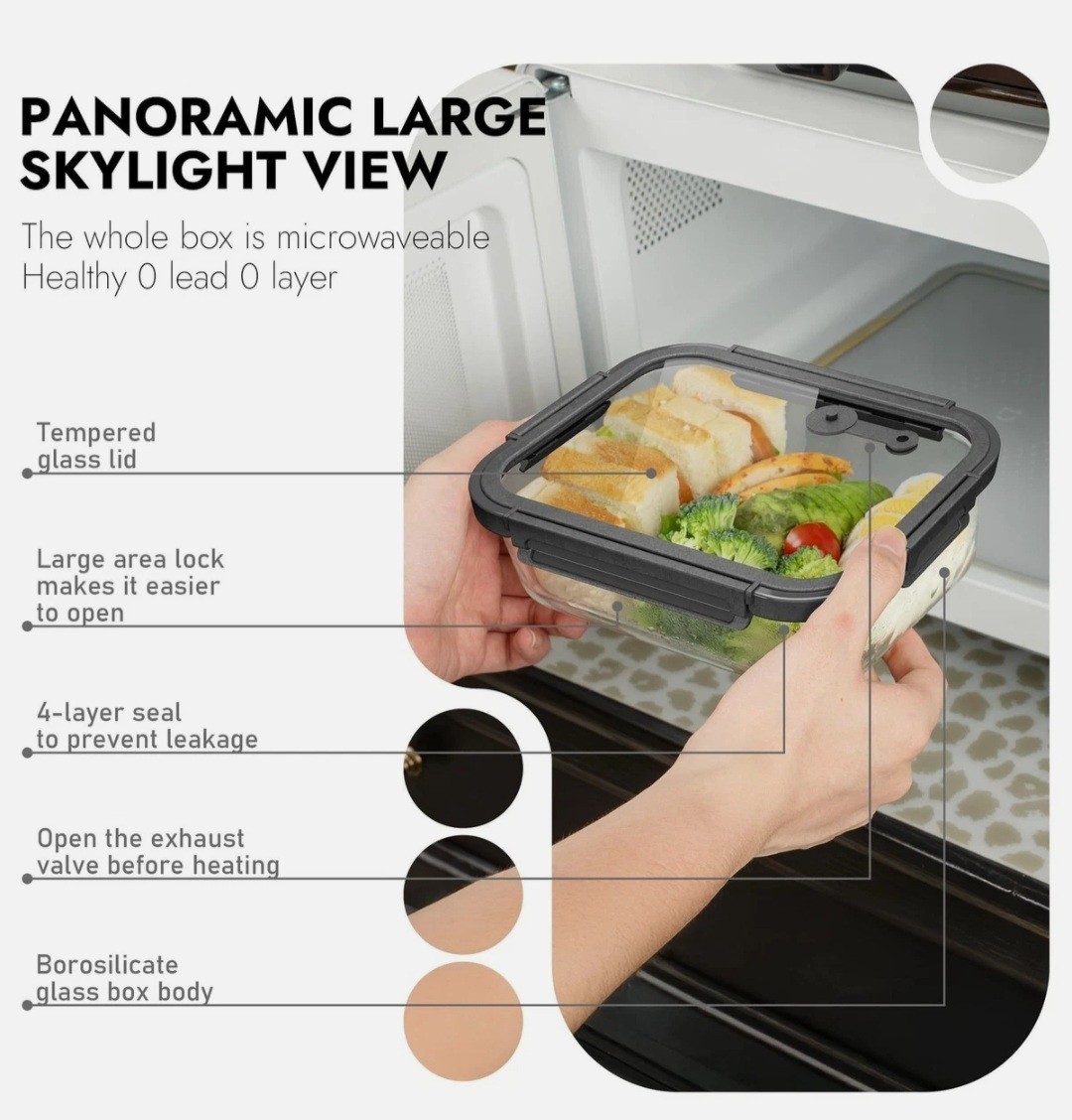 BOROHOUSE 10Pack Glass Food Storage Containers with Tempered Lids – Borosilic…