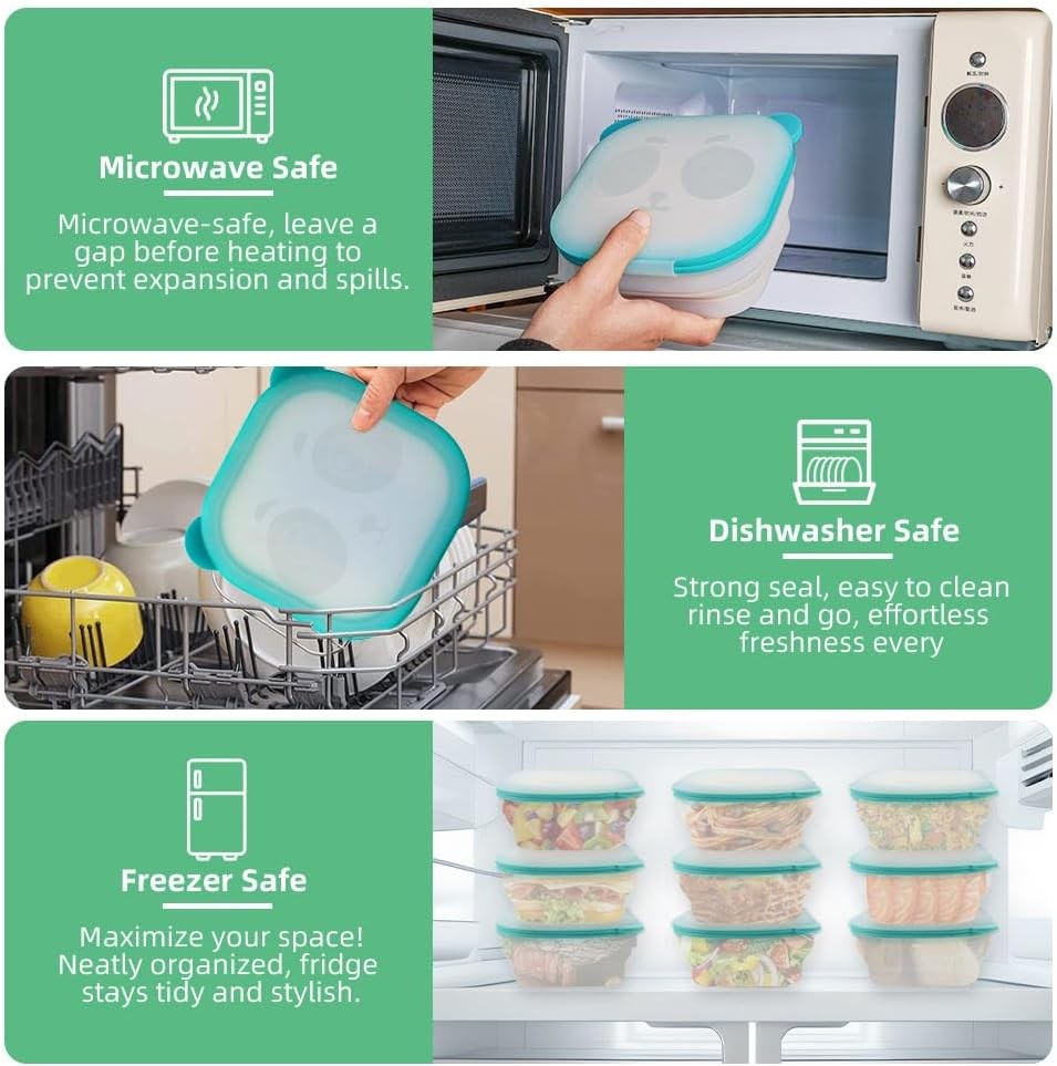 Foldable Magnetic Food Storage Container Transparent Food Grade Silicone Durable