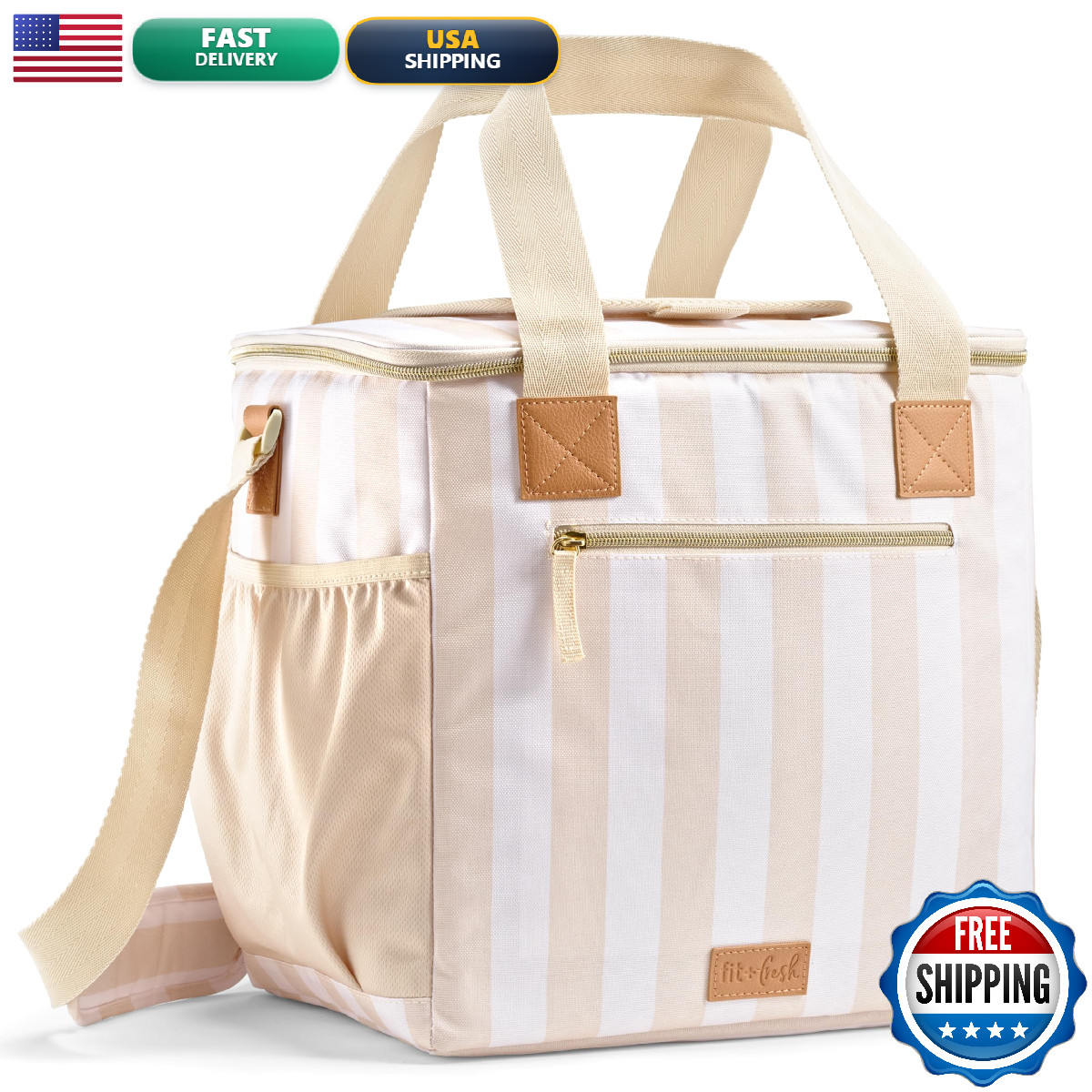 Fit & Fresh Fit Fresh 24-Can Soft Cooler Bag Insulated Leak-Resistant Portable