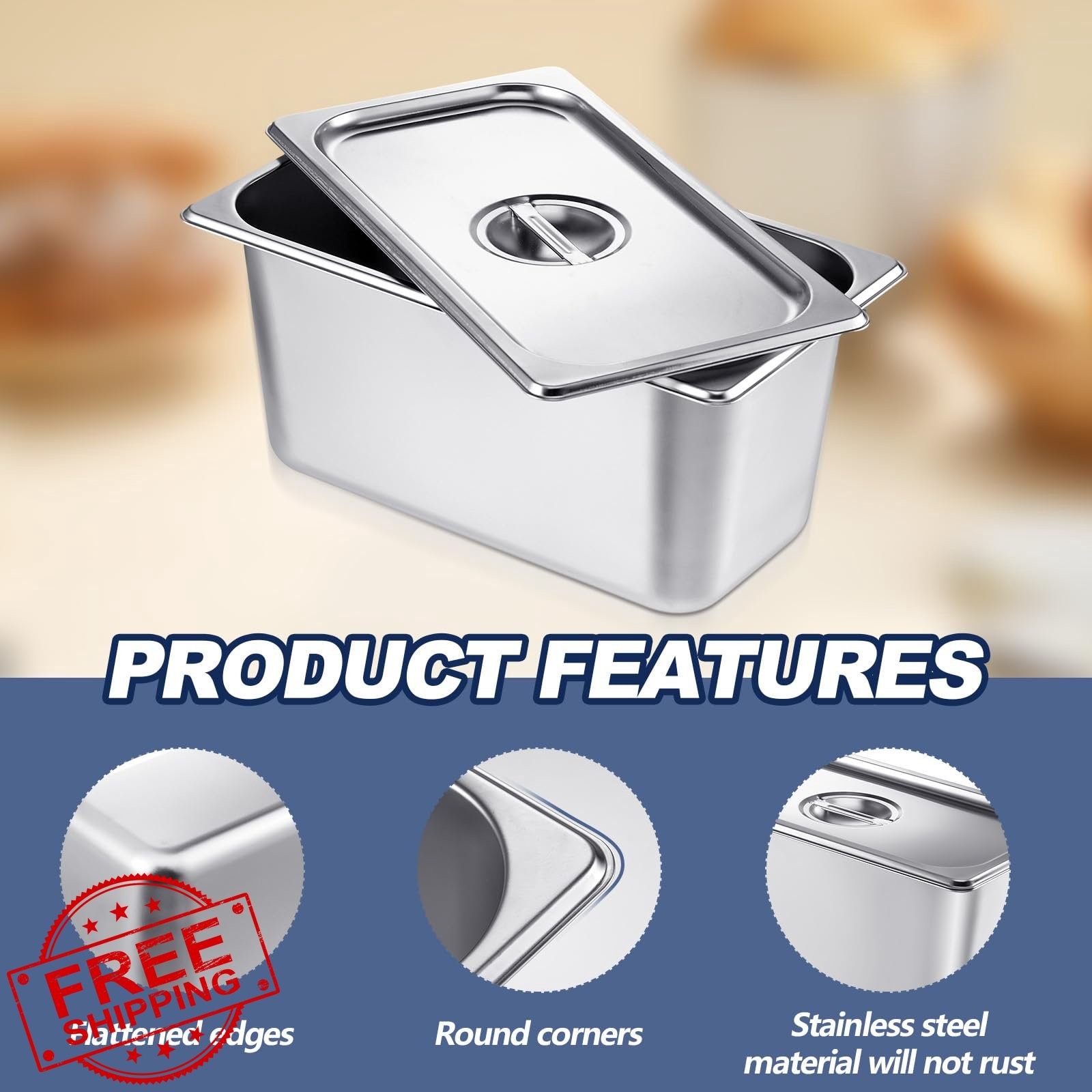 Mifoci 1/3 Size x 6″ Deep Steam Pan 12pk with Lids