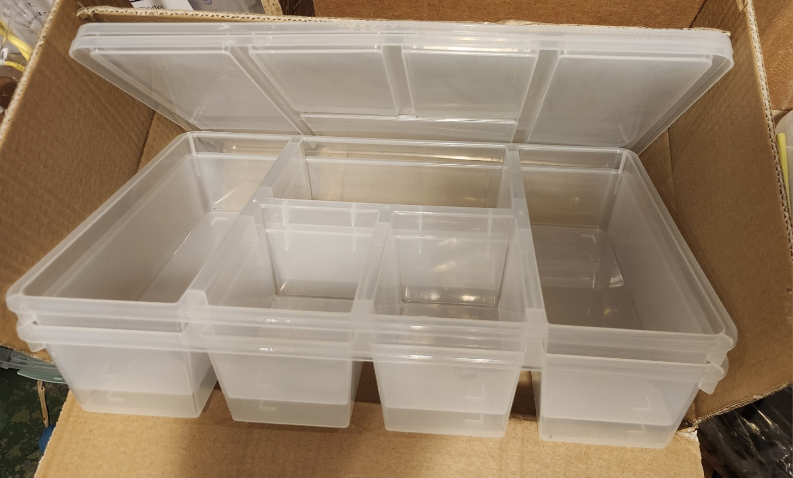 2Pack Veggie Tray with Lid 5 Compartment Food Container with Dividers Large S…