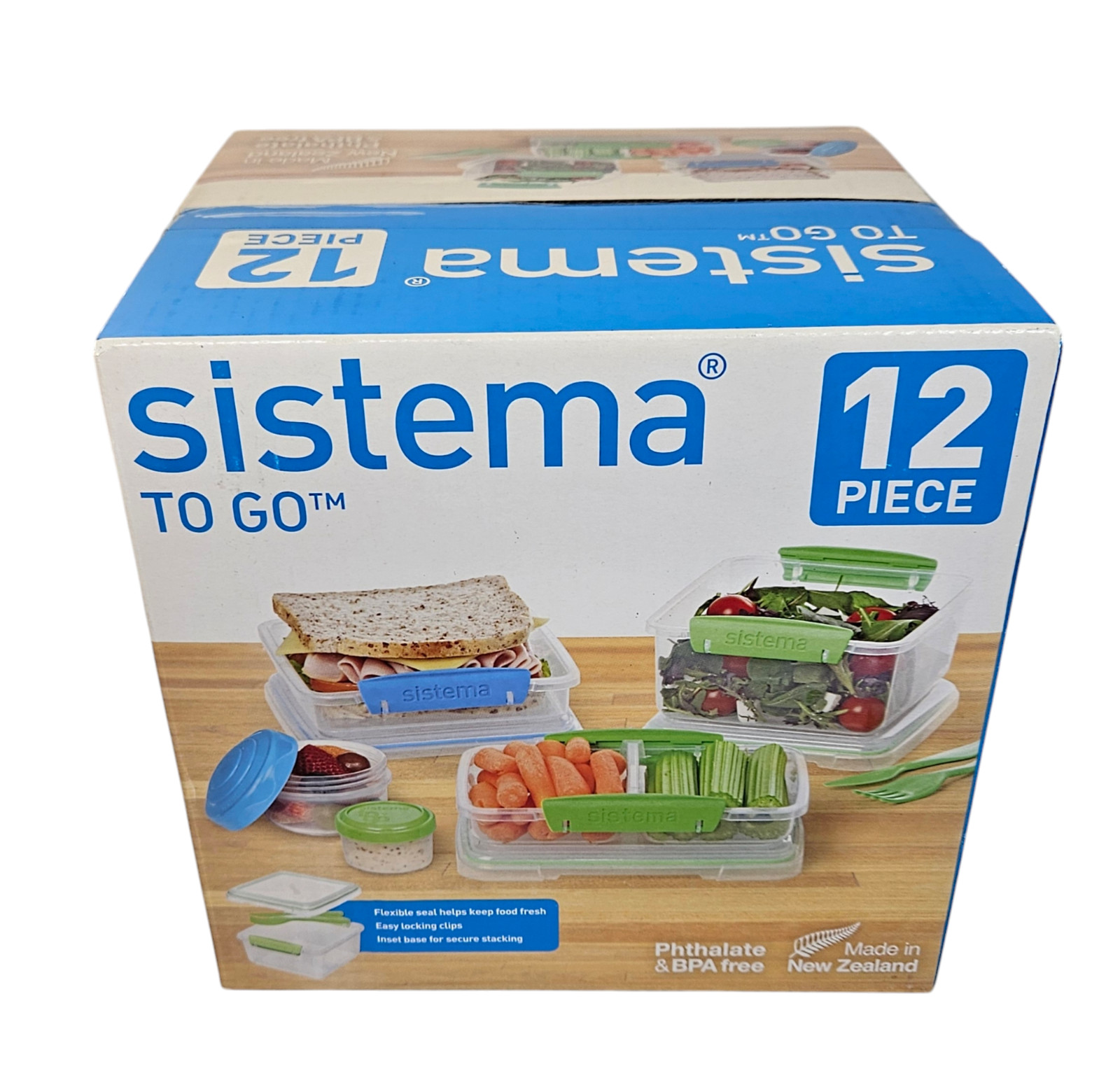 SISTEMA TO GO LOCKING LID LUNCH PACK SET BENTO PHTHALATE & BPA FREE 12pc SEALED