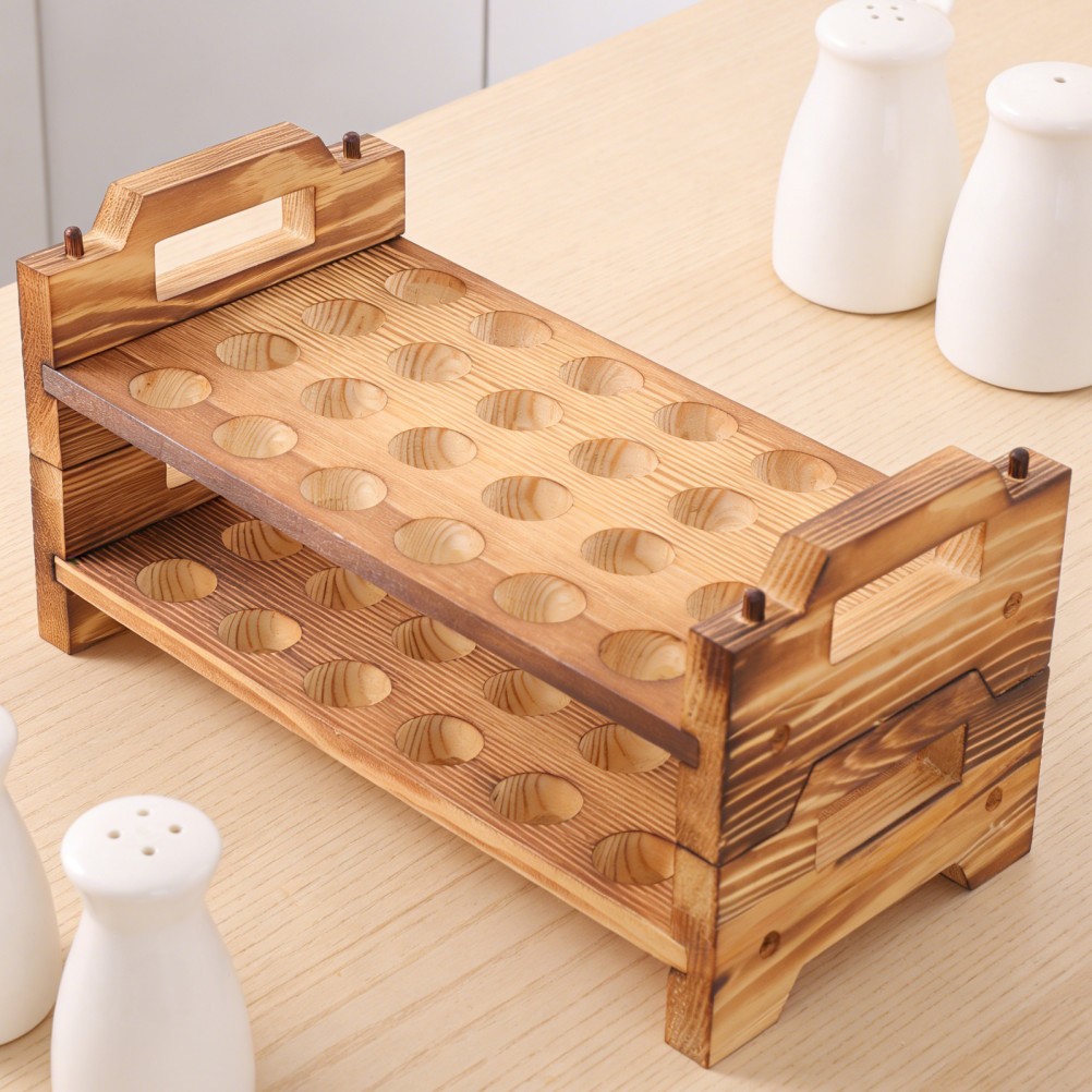 Wooden Quail Egg Rack Novelty Easter Holder Countertop Storage Eggs