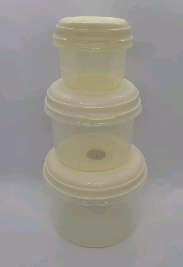VTG Rubbermaid Servin’ Saver Round Square #1 6 7 8 Storage Container Nesting SET