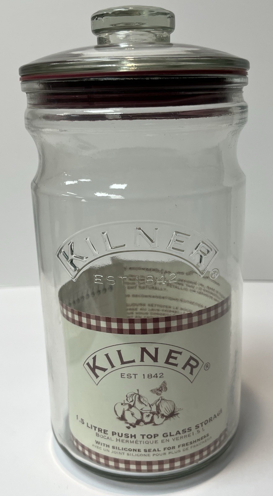 RARE Kilner Universal Storage 1.5 Litre Liter 51oz Push Top Jar NEW