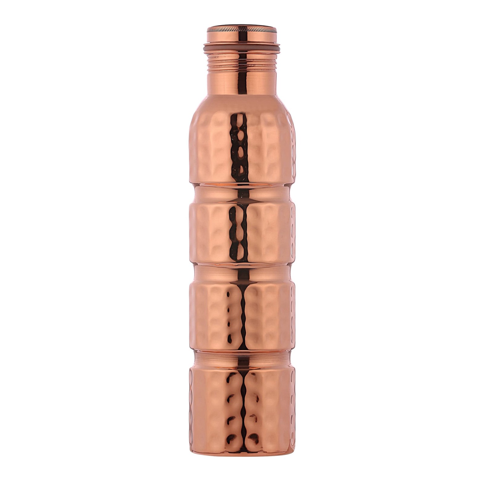 Healthgoodsin Pure Copper Water Bottle Hammered Seamless Unlined Uncoated And