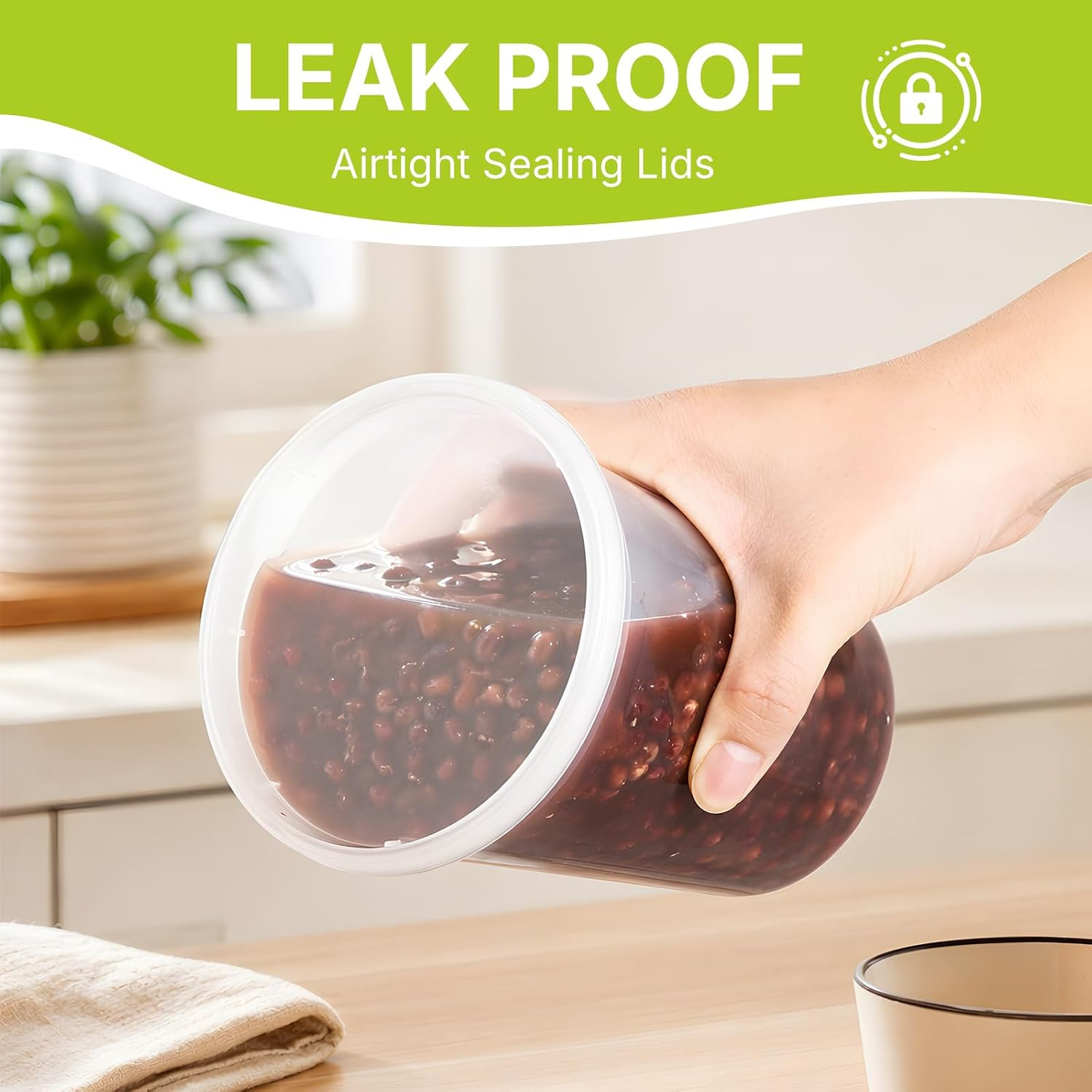 60 Leakproof Deli Containers with Lids – 5 Sizes, BPA Free, Microwave Safe