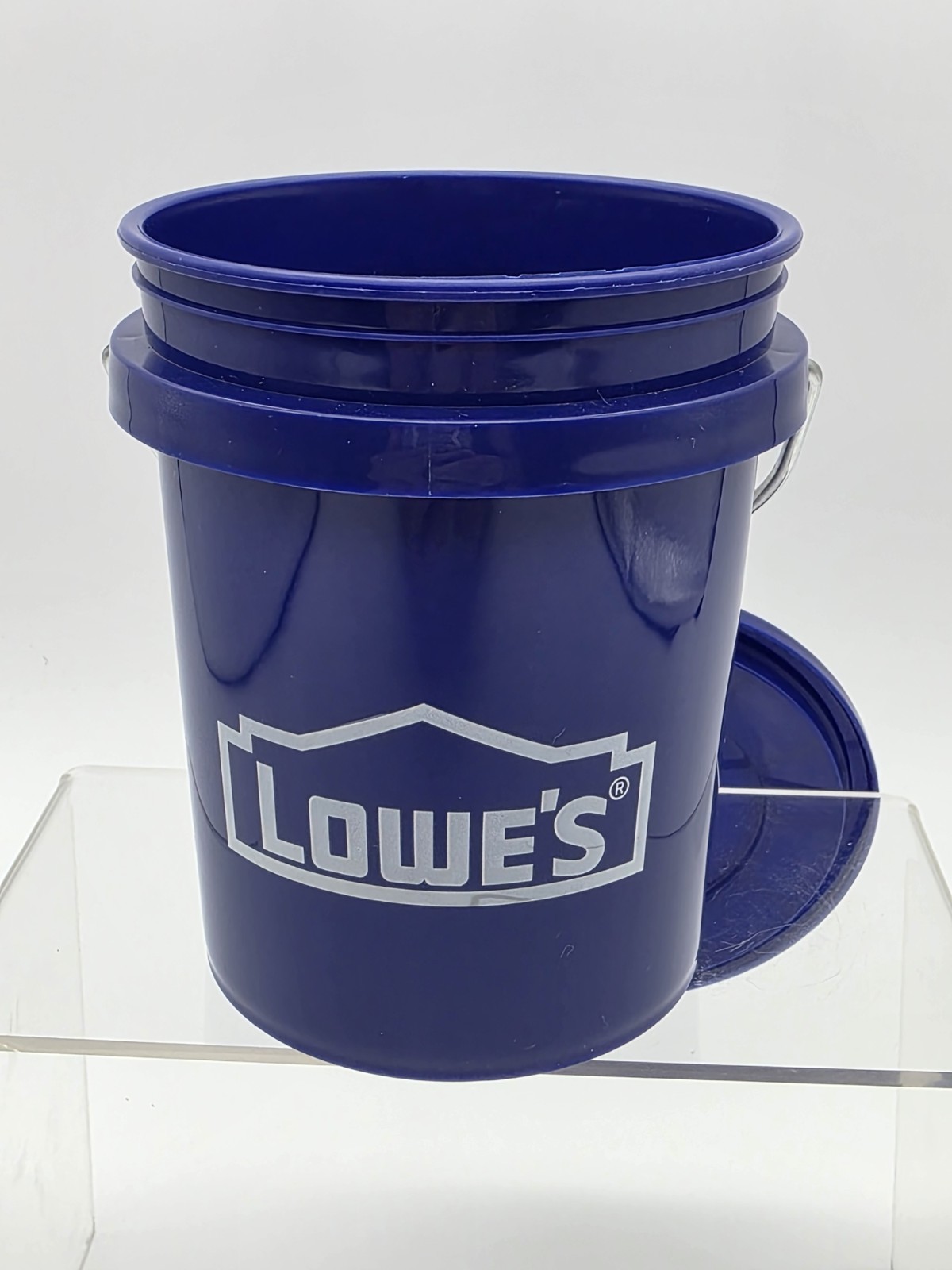 Lowes Logo Blue Mini Bucket With Lid Food Safe New