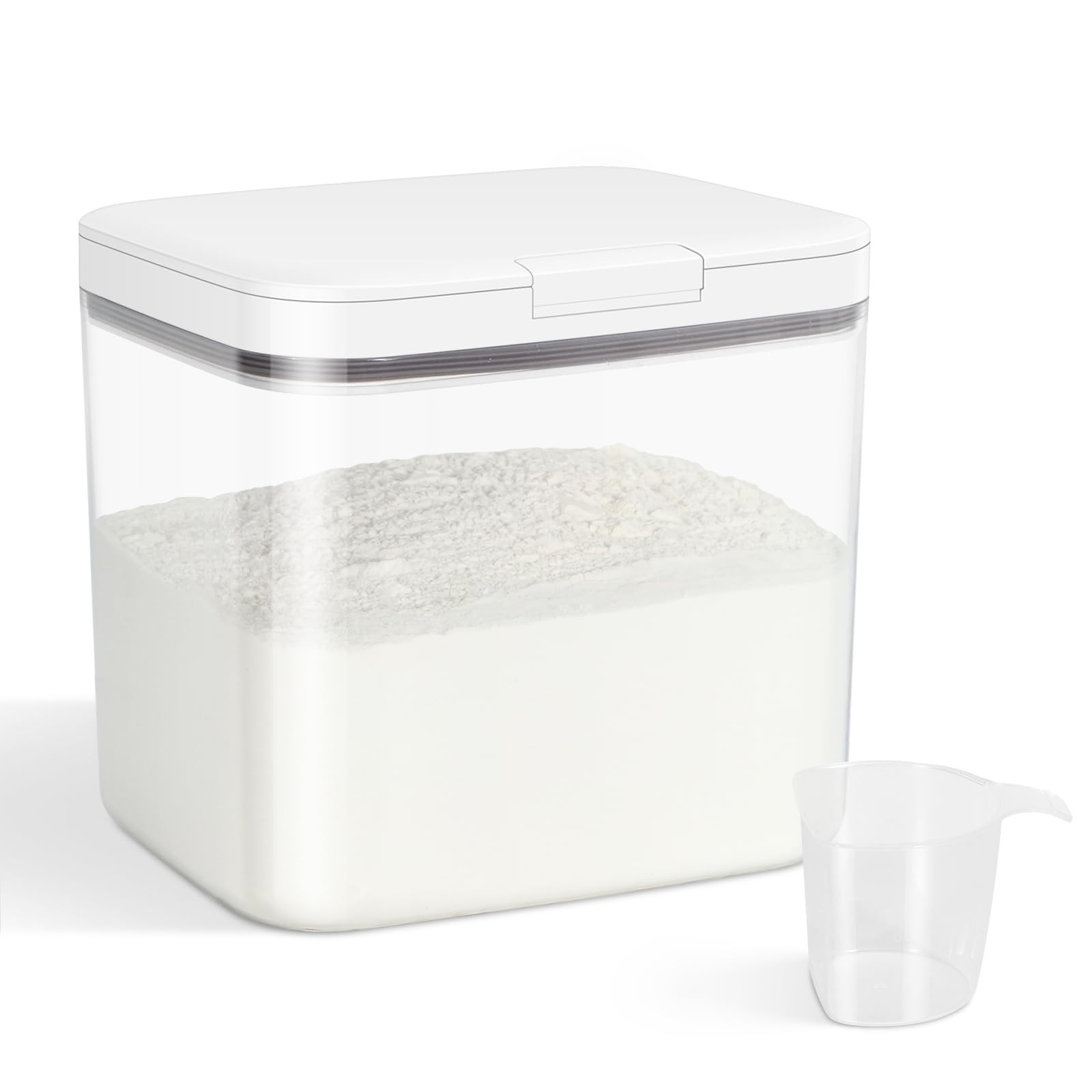 Versatile Storage Container Bin with Pop-up Lid & Scoop, Rice Flour Container…