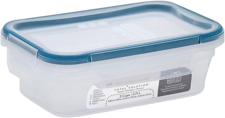 3 Cup Food Storage Containers Set, Airtight Leakproof BPA-Free Lids
