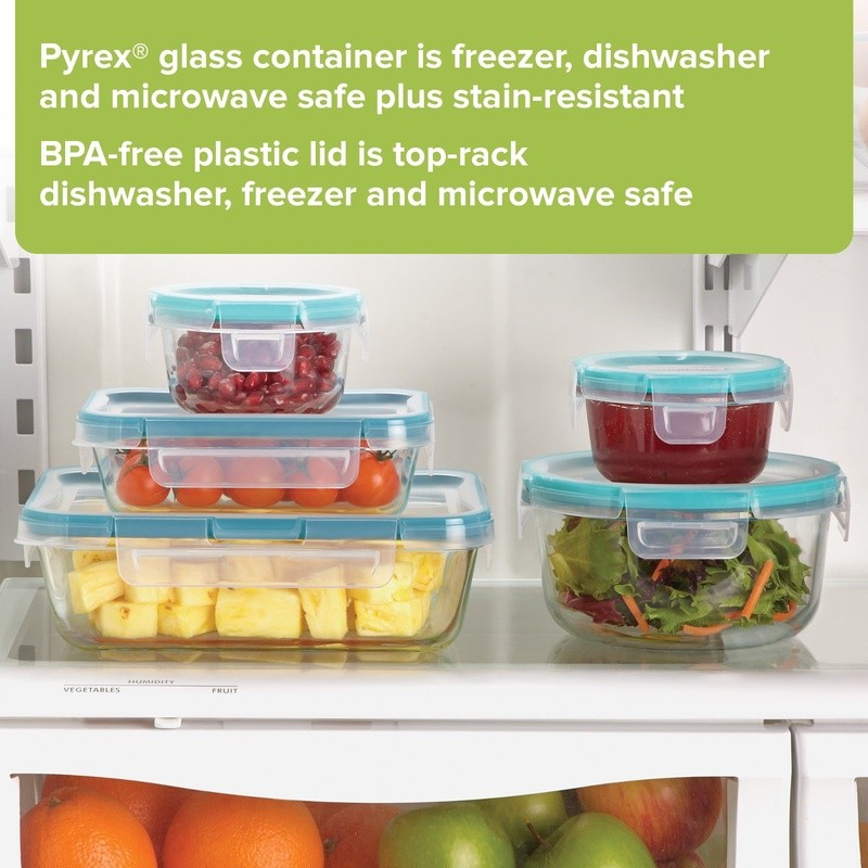 Airtight Glass Storage Containers Set W/ Write Erase Labels Leakproof Lid 5.5L