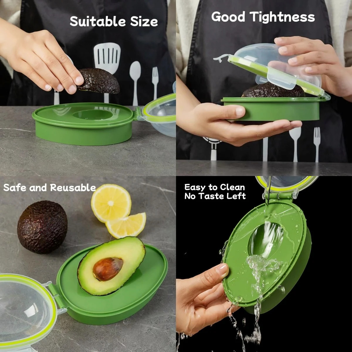 Avocado Storage Box Reusable Crisper Fruit Slicer Saver Space Saving Keeper