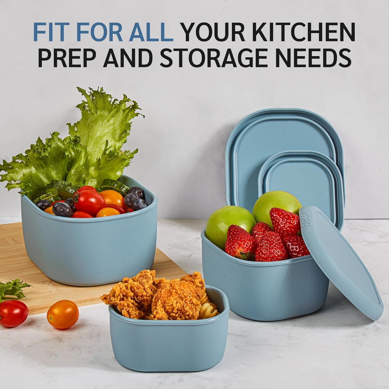 12Pcs/Set Nesting Silicone Food Storage Containers W/ Lids BPA Free Reusable