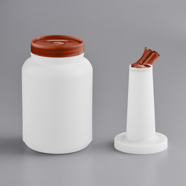 Choice 2 Qt. Pour Bottle with Brown Spout and Cap – 6/Pack