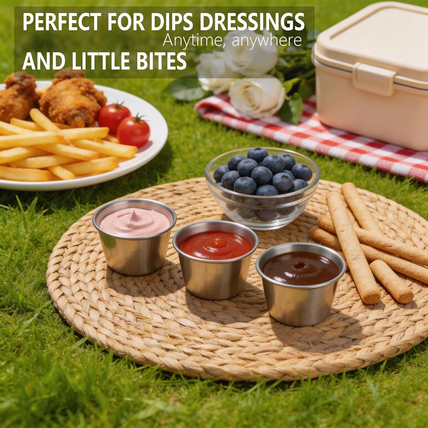 Salad Dressing Container to Go, 6 Pack 1.6 OZ Small Dressing Containers with Lid