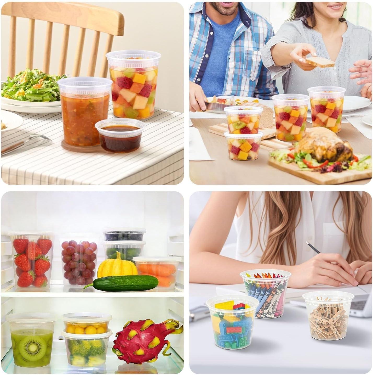 60 Piece Deli Container Set with Lids: Leak-Proof & Microwave Safe Food Storage