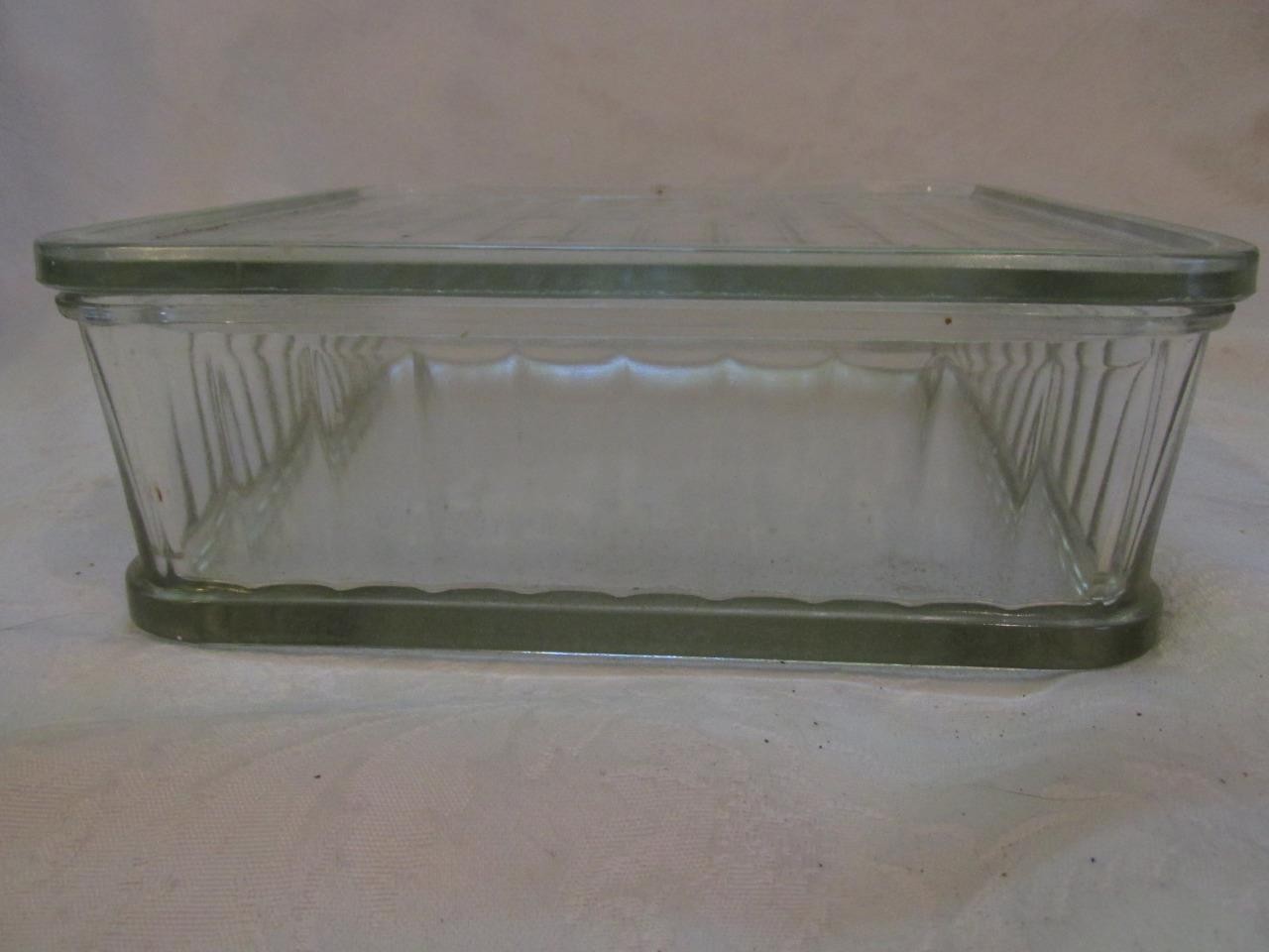 Vintage GE General Electric 8-1/2″ Sq Clear Refrigerator Dish w/Lid – EXC Cond
