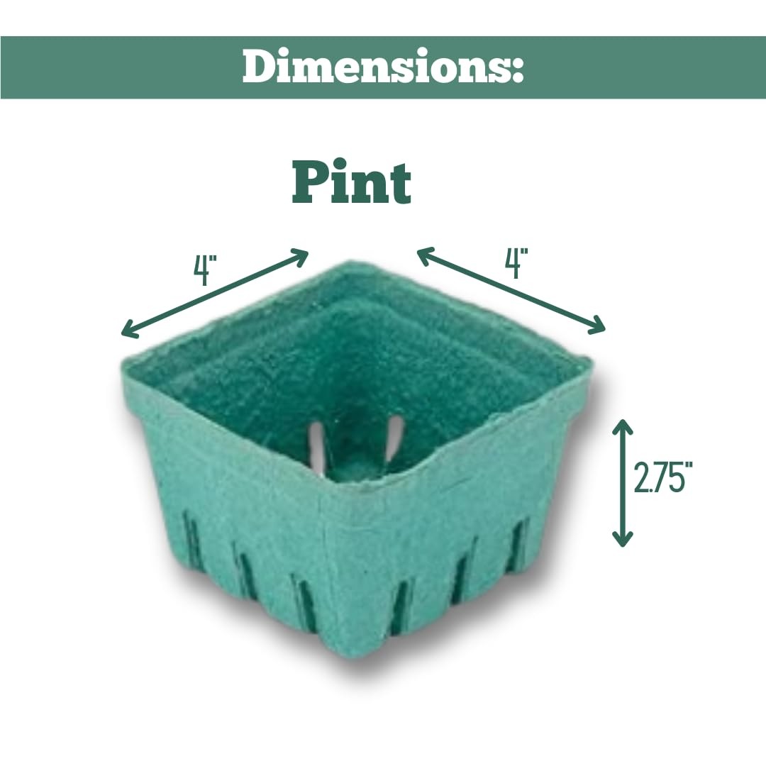 Kitchens Green Molded Pulp Fiber Berry/Produce Vented 4″ x x 2.75″,