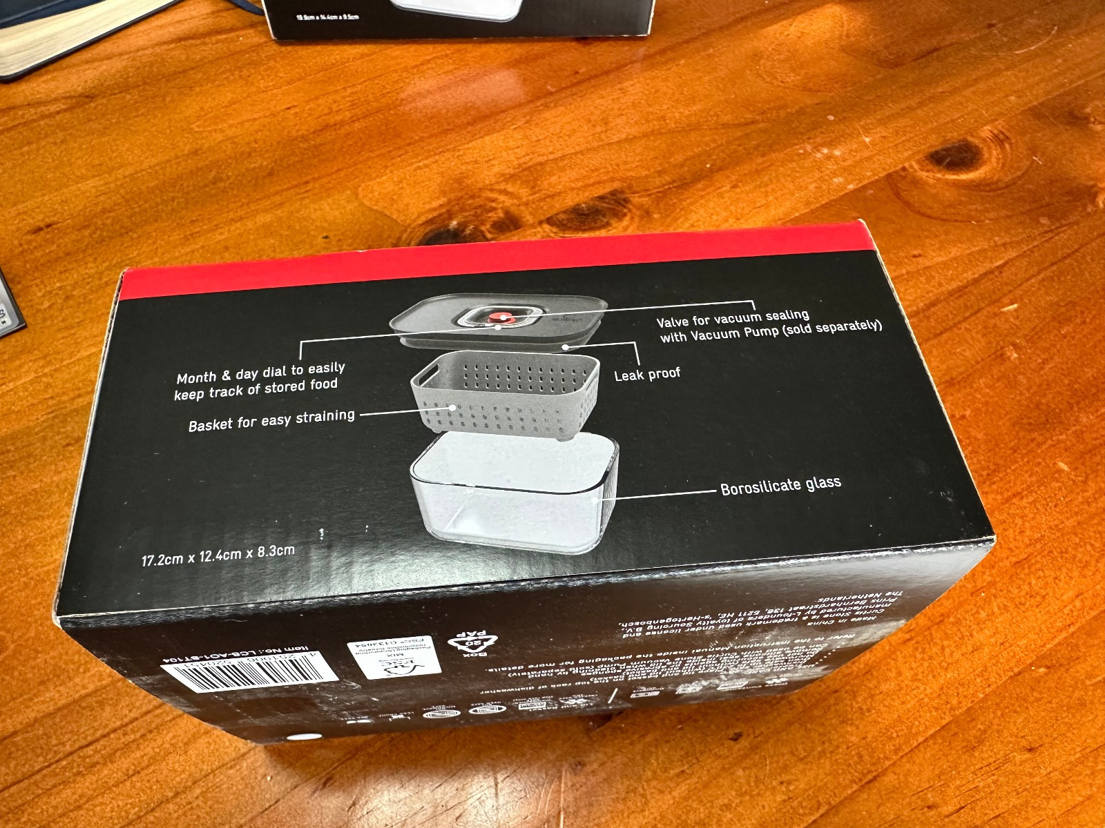 Curtis Stone 690ml Small Glass Container With Lid & Basket Coles Brand New