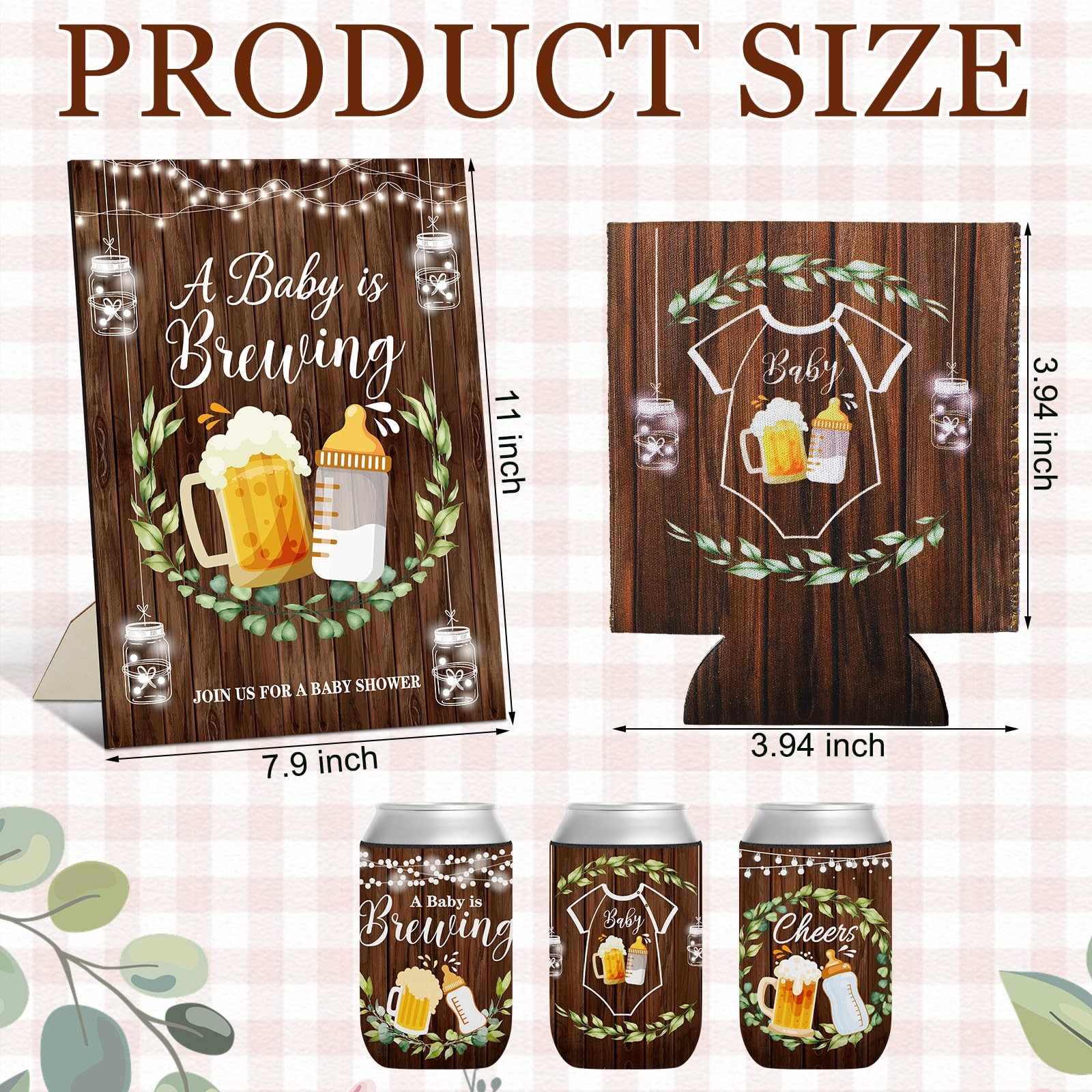 Silifine 37 Pcs A Baby Is Brewing Baby Shower Party Favors Brewing Beer Can