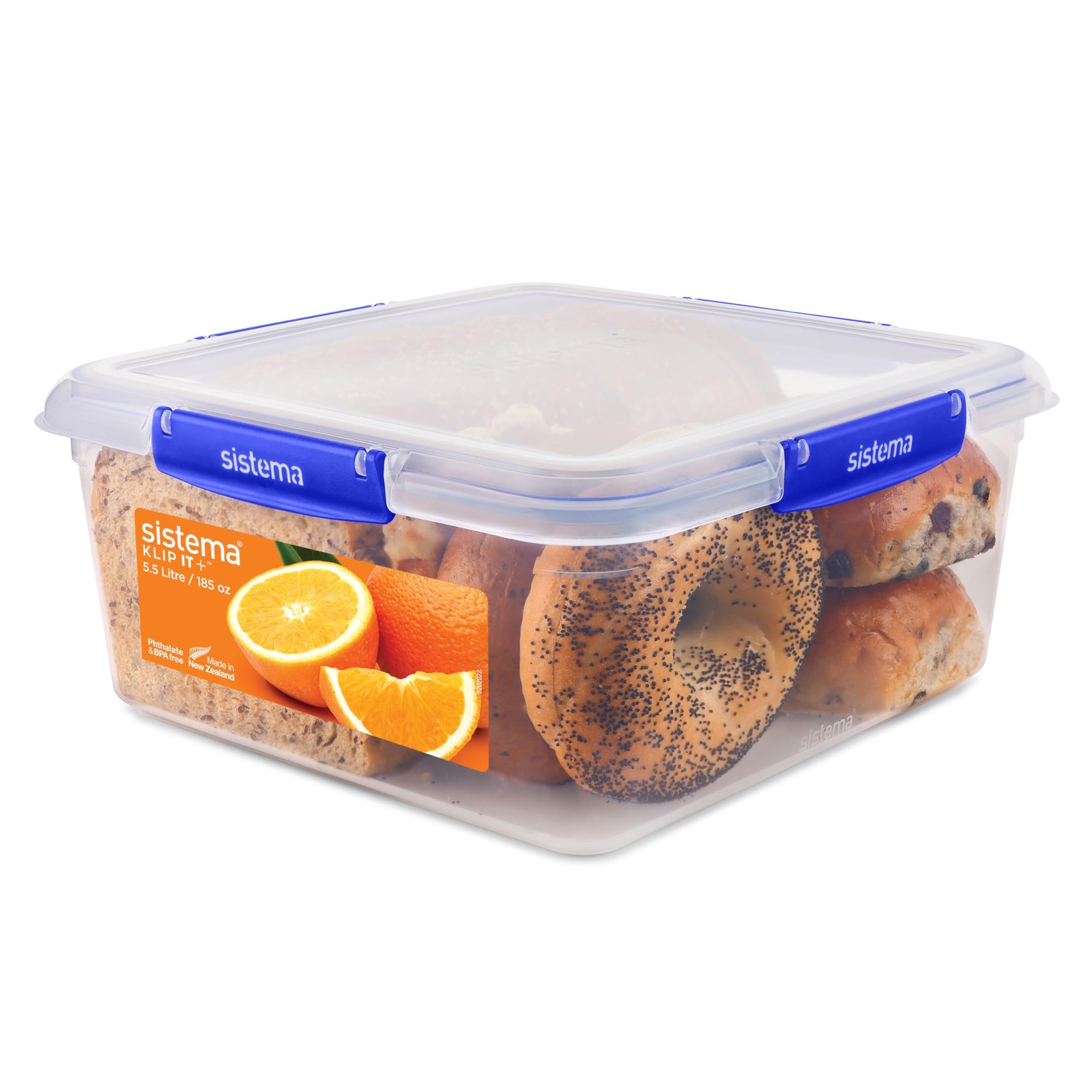 Sistema KLIP IT PLUS Food Storage Container | 5.5 L Square | Airtight & Stack…