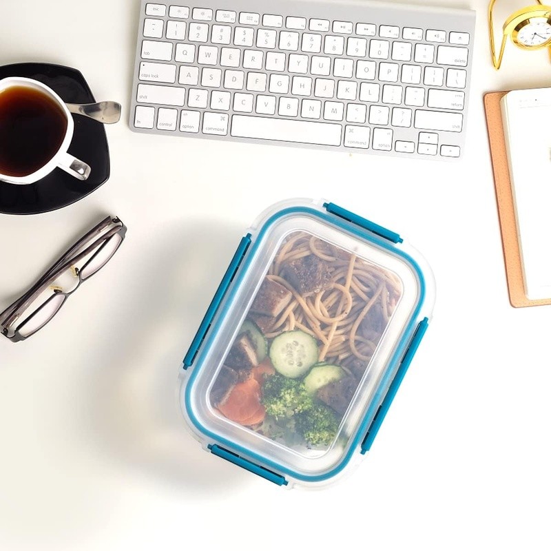 Borosilicate Glass Meal Prep Containers Leakproof Stackable Food Storage 9 Sizes